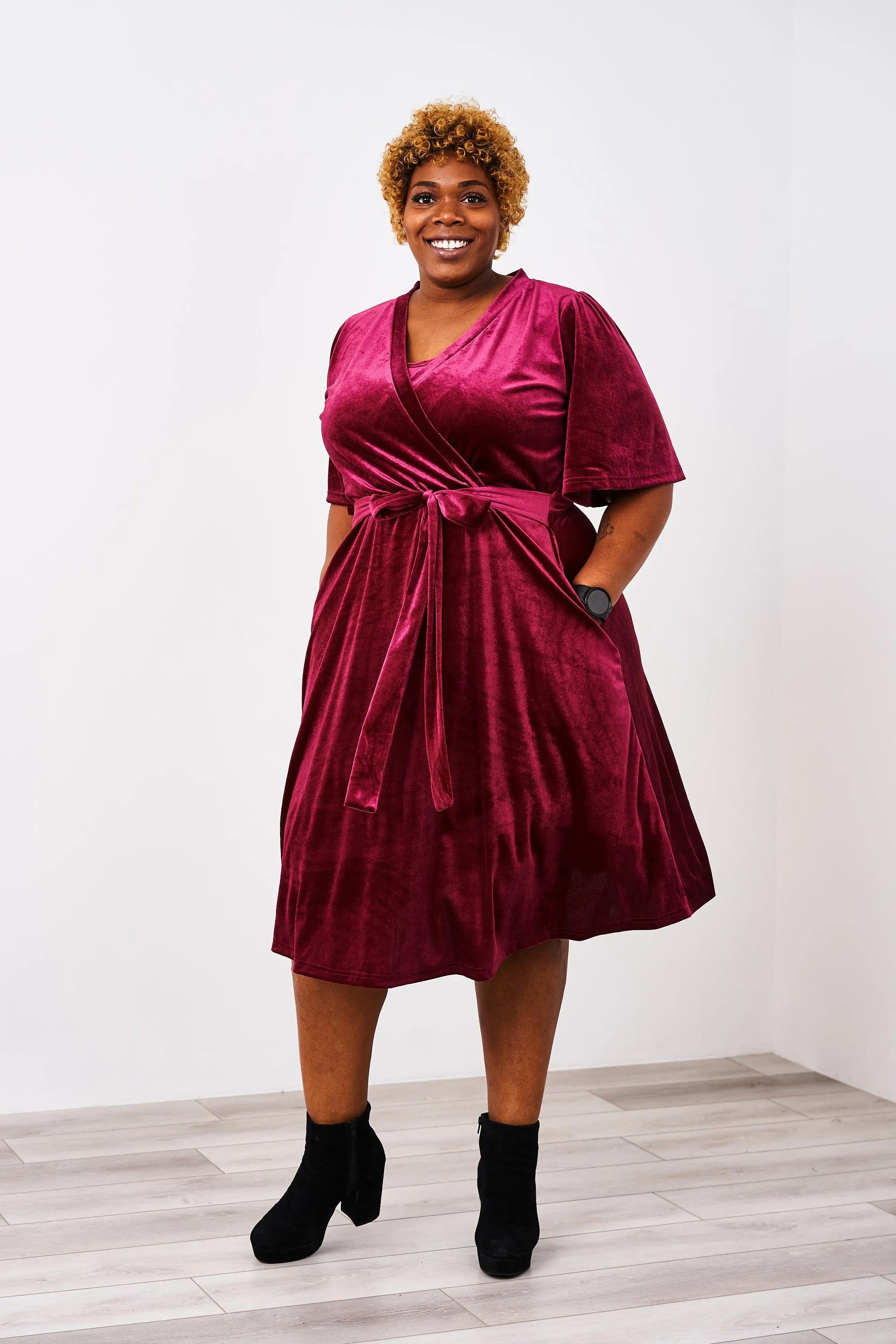 Latched Mama Velour Midi Nursing Dress