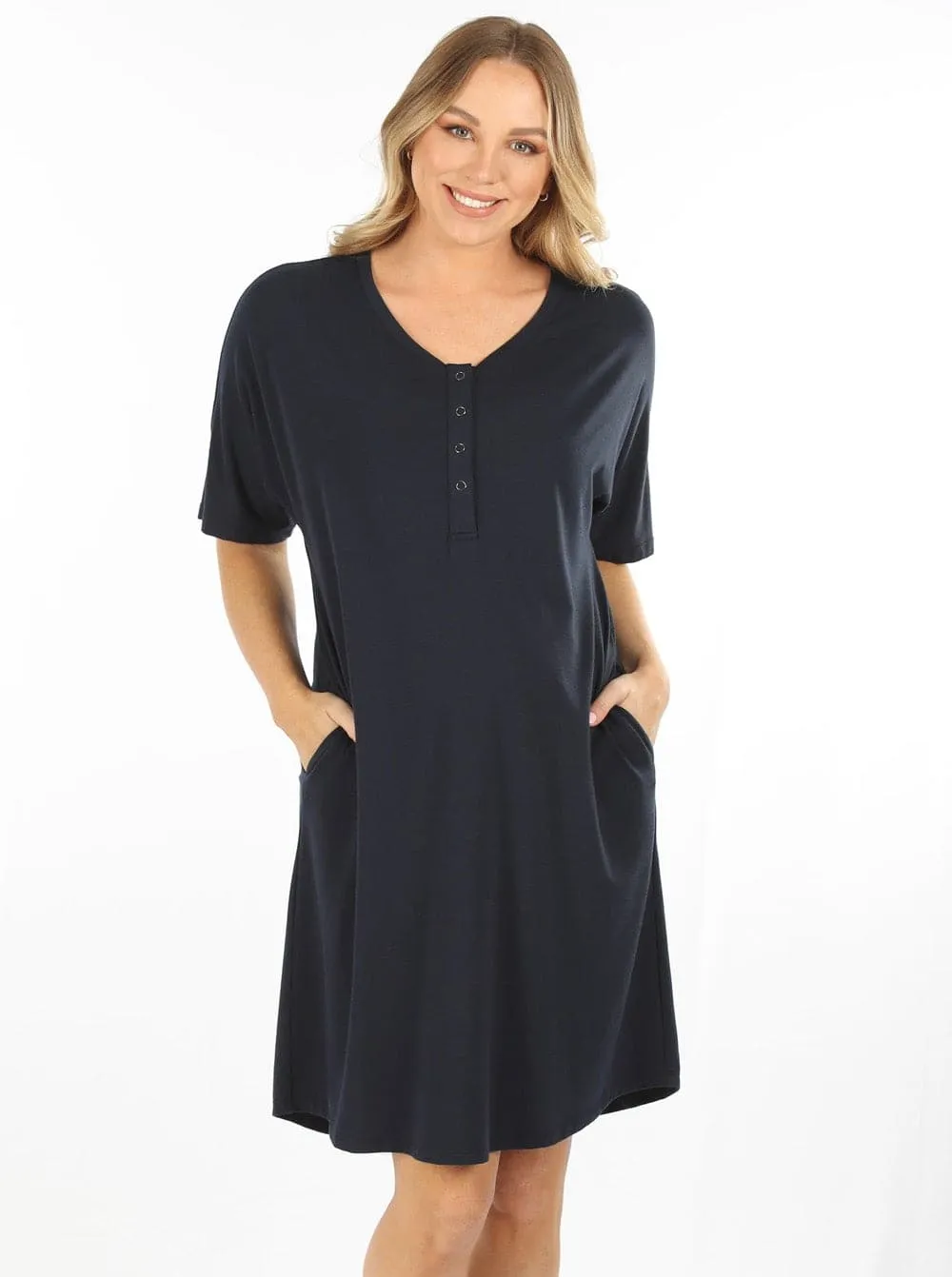 Mama Hospital Nightie Set-  Baby Wrap in Navy