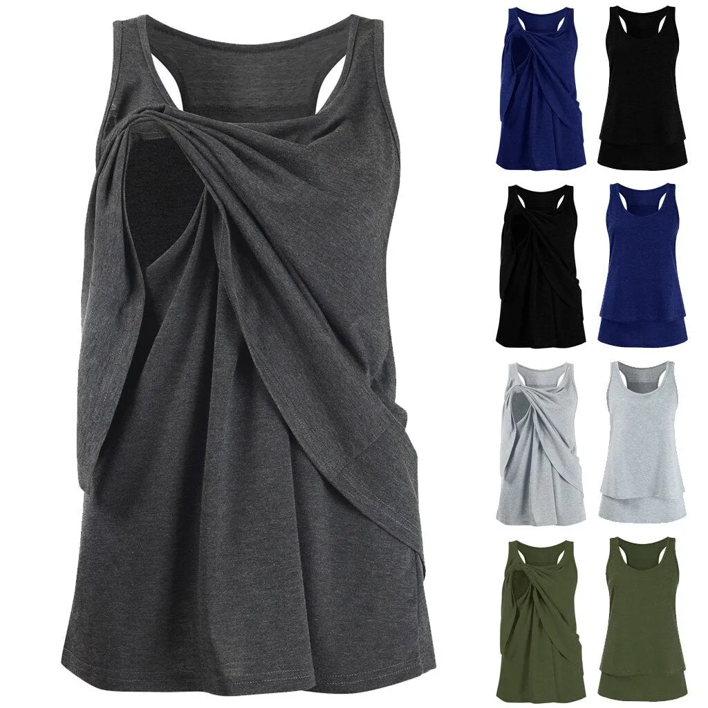 Maternity Blouse Pregnant Women Casual Sleeveless