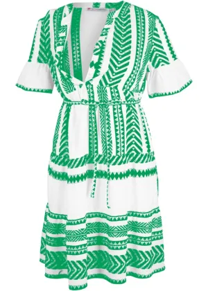 Maternity/nursing dress with print Bpc Bonprix Collection, green