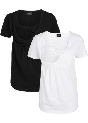 Maternity/nursing shirts 2 pcs Bpc Bonprix Collection, black