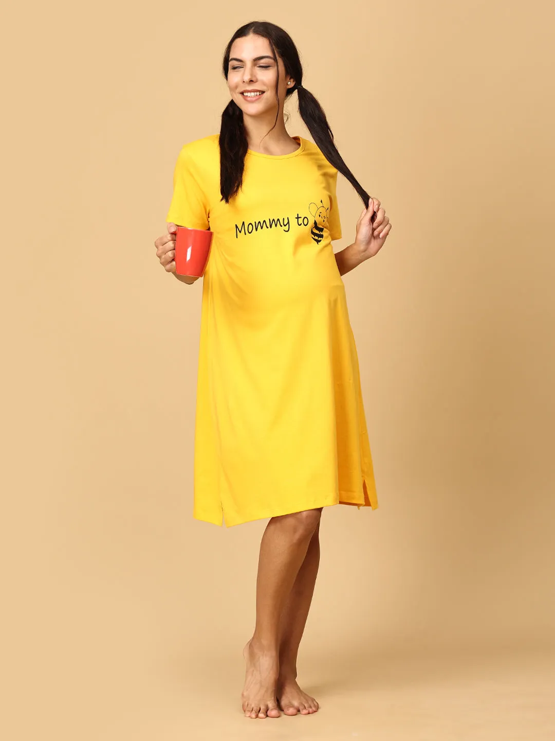 Mommy To Bee Maternity T- Shirt Dress