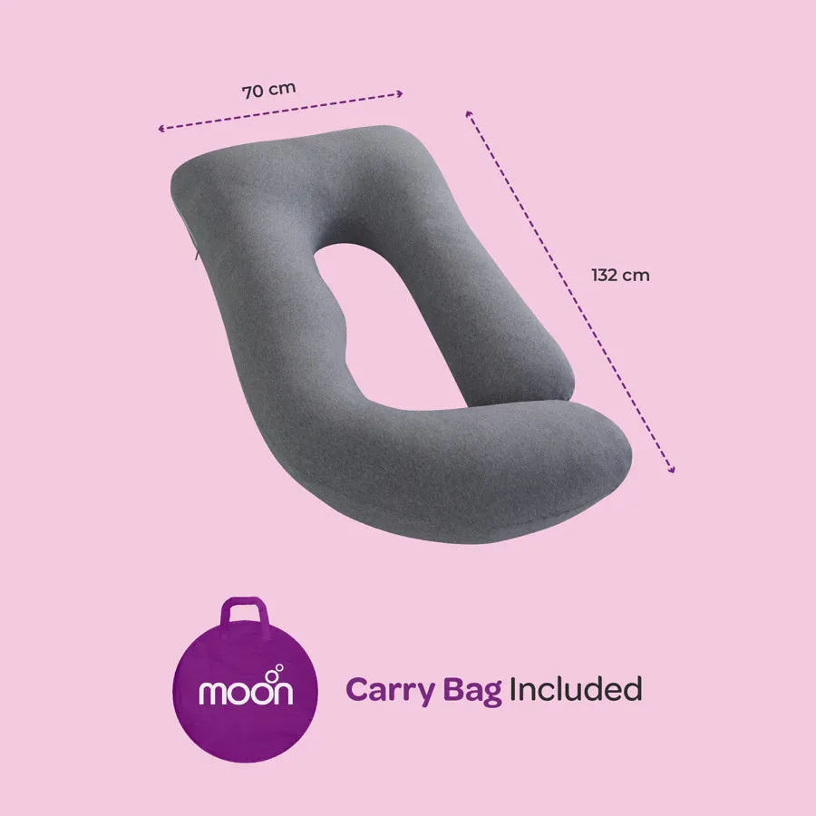 Moon Organic U Shaped Contour Maternity Pillow (Grey)