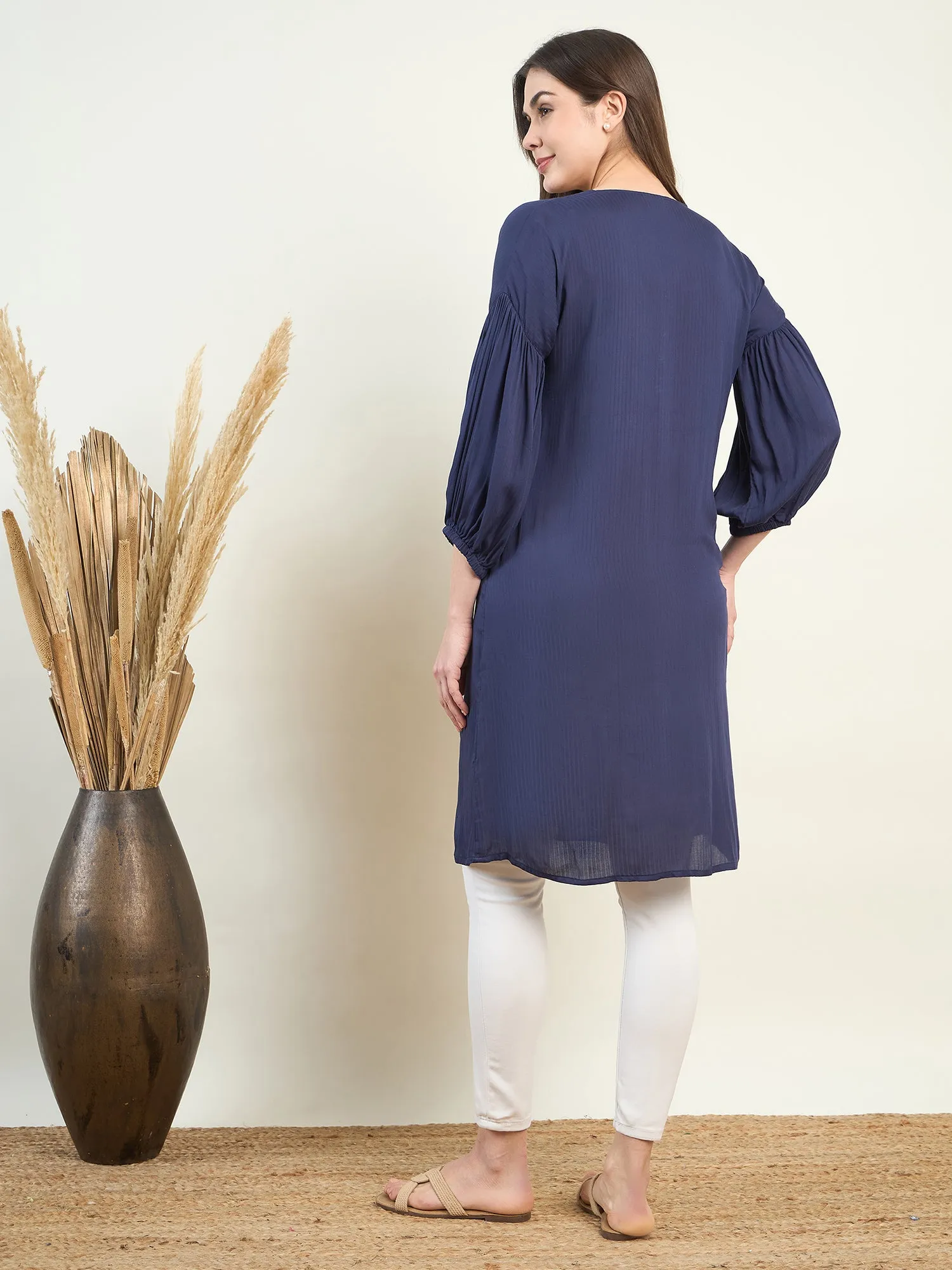 Navy Blue Supersoft Maternity Shirt Dress