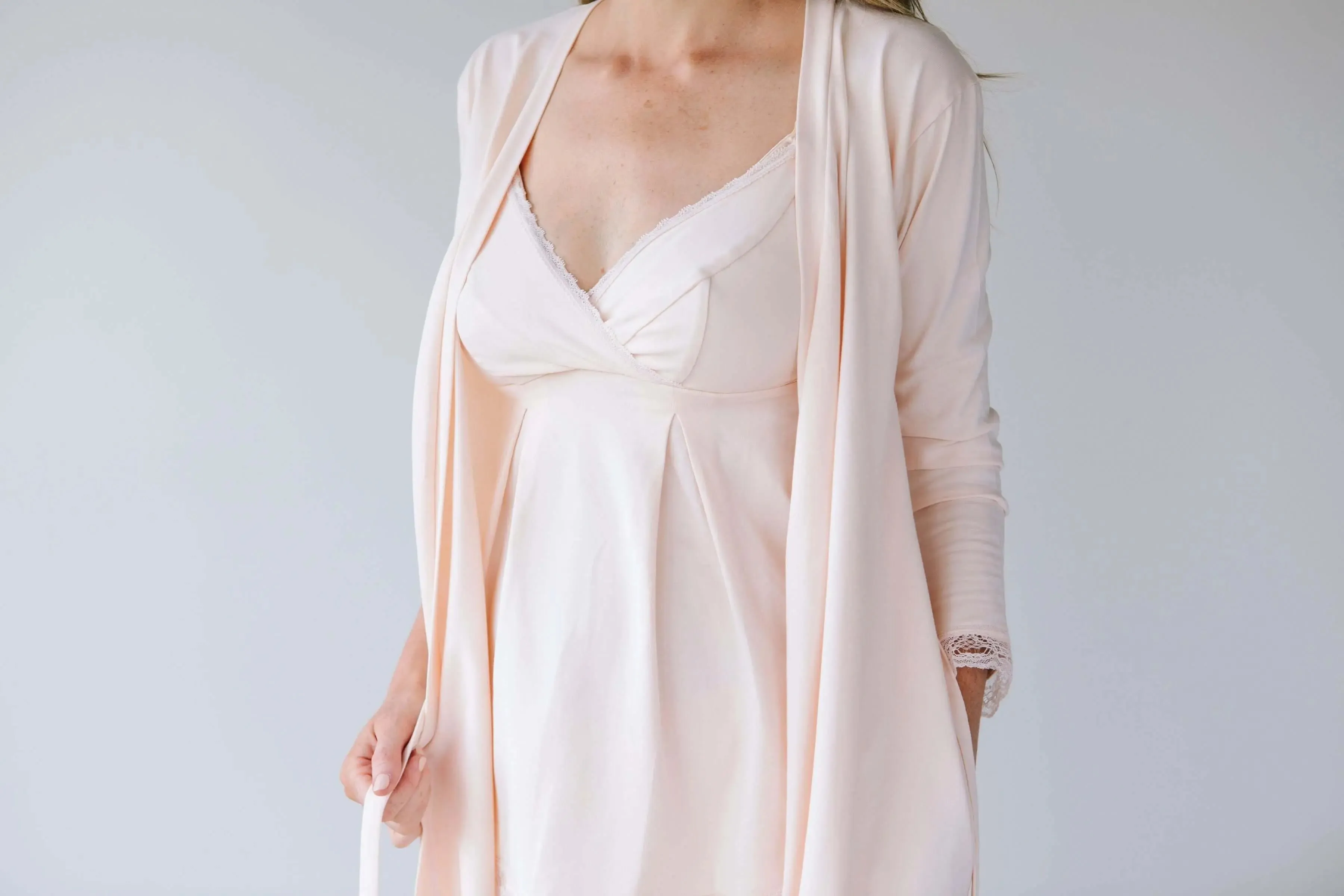 Organic nursing nightie in pink blush