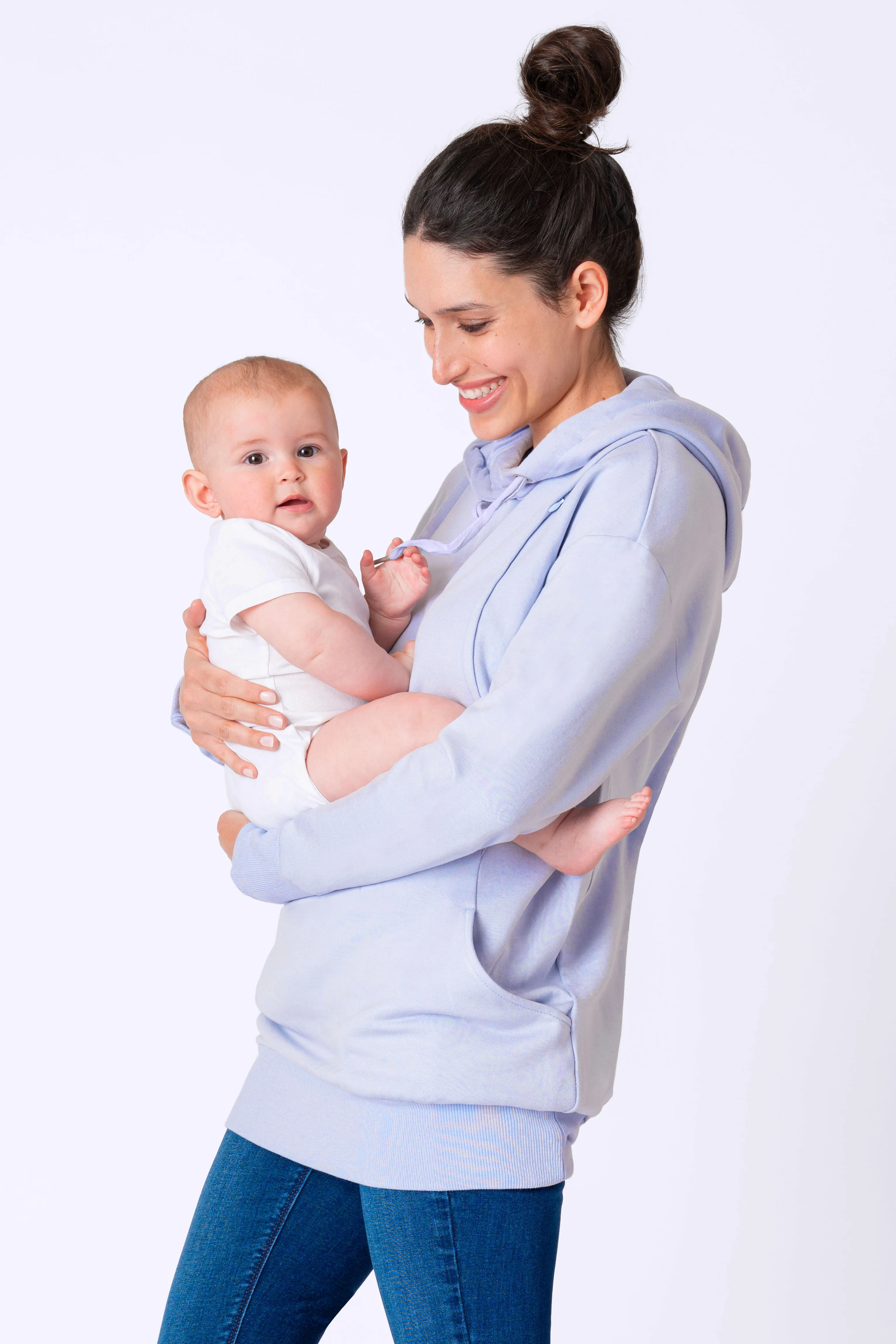 Pernella Powder Blue Maternity & Nursing Hoodie by Seraphine