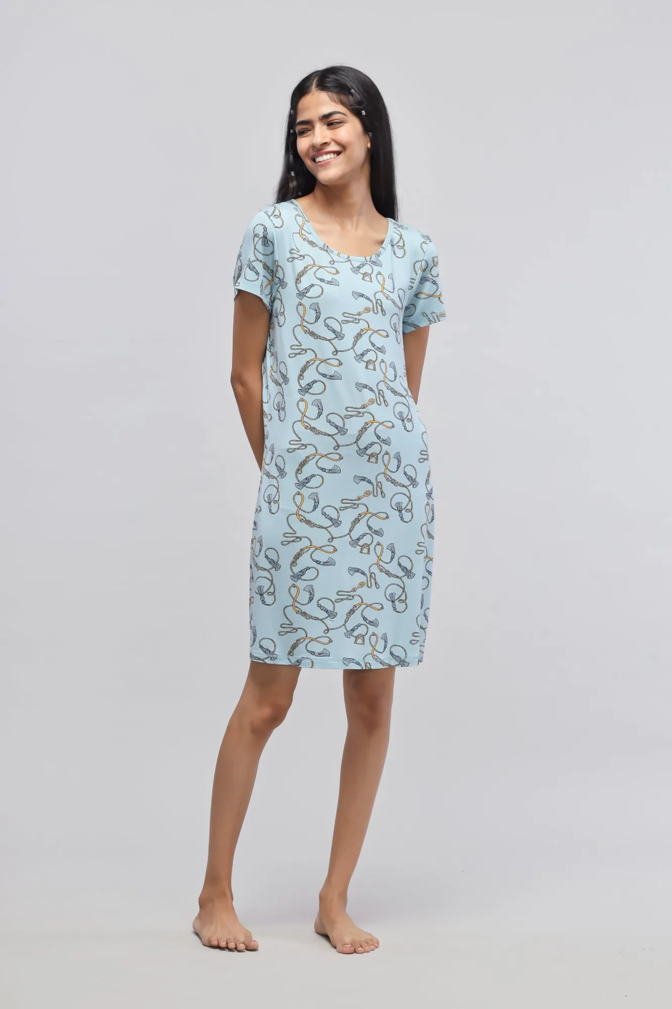 Rope Printed Short Dress