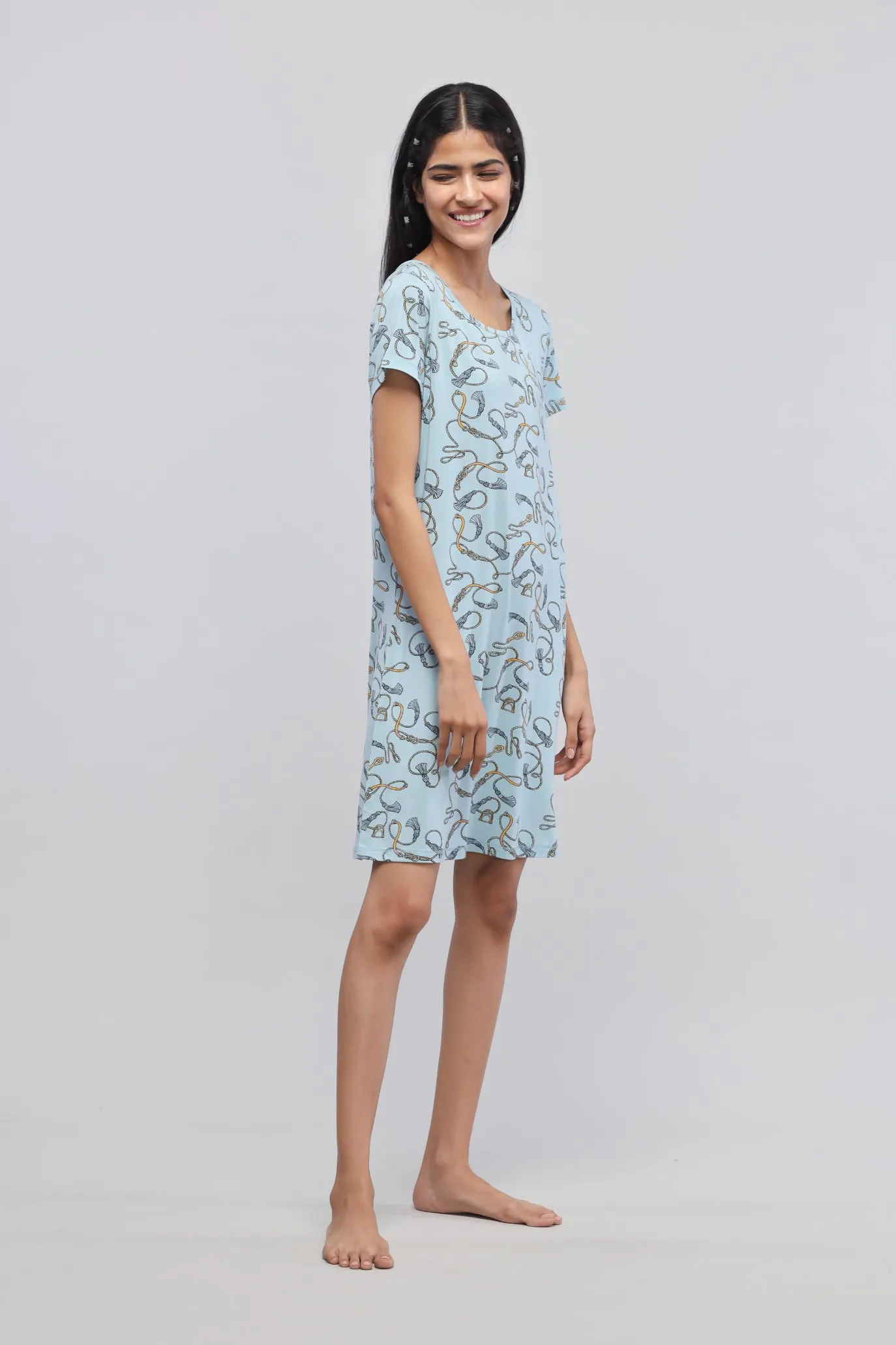 Rope Printed Short Dress