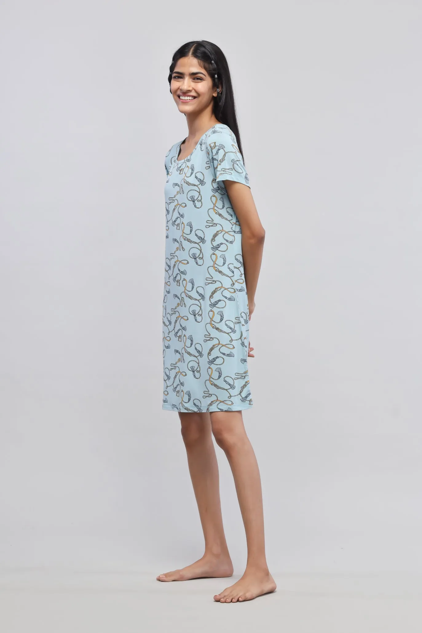 Rope Printed Short Dress