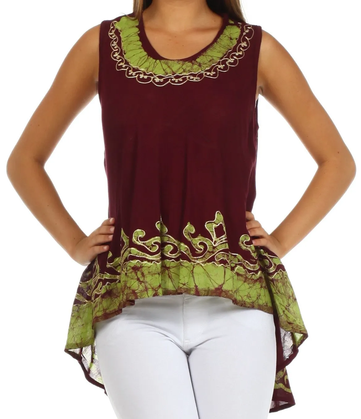 Sakkas Wild Raven Batik Hi Lo Blouse / Tunic