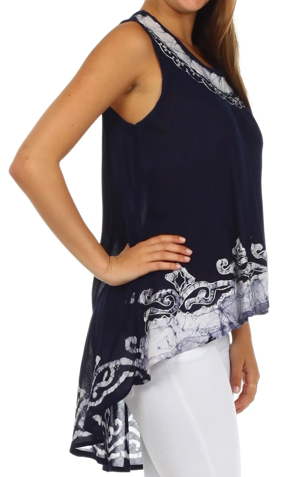 Sakkas Wild Raven Batik Hi Lo Blouse / Tunic