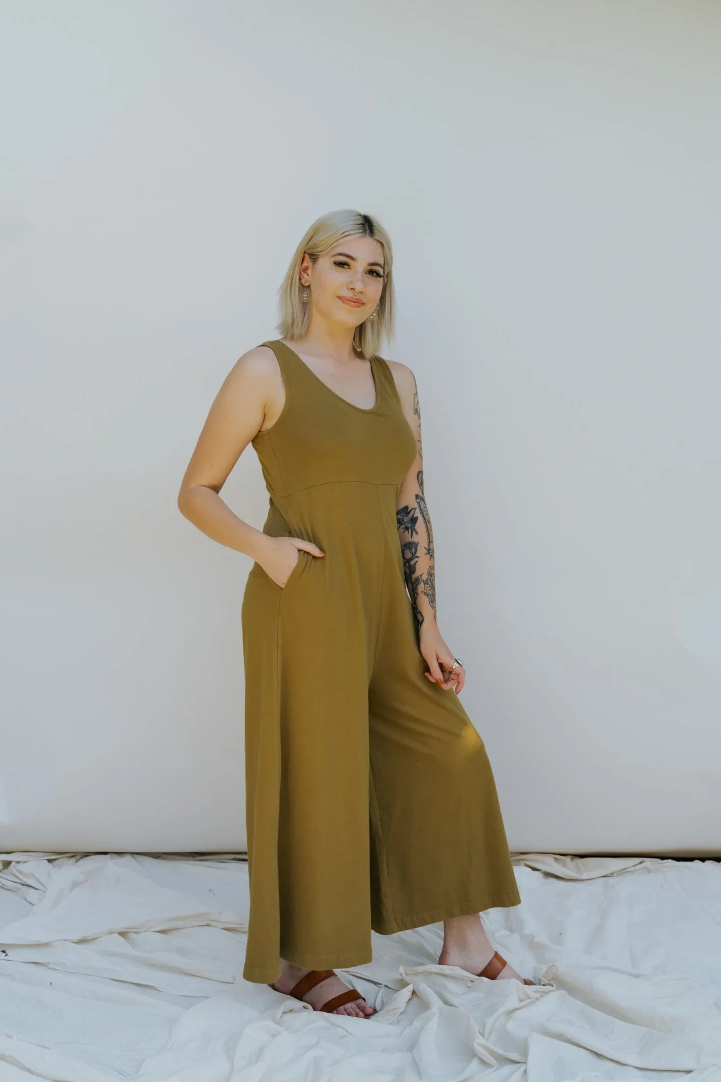 SAMPLE SALE | Lakeside Wide Leg Jumpsuit - Antique Bronze