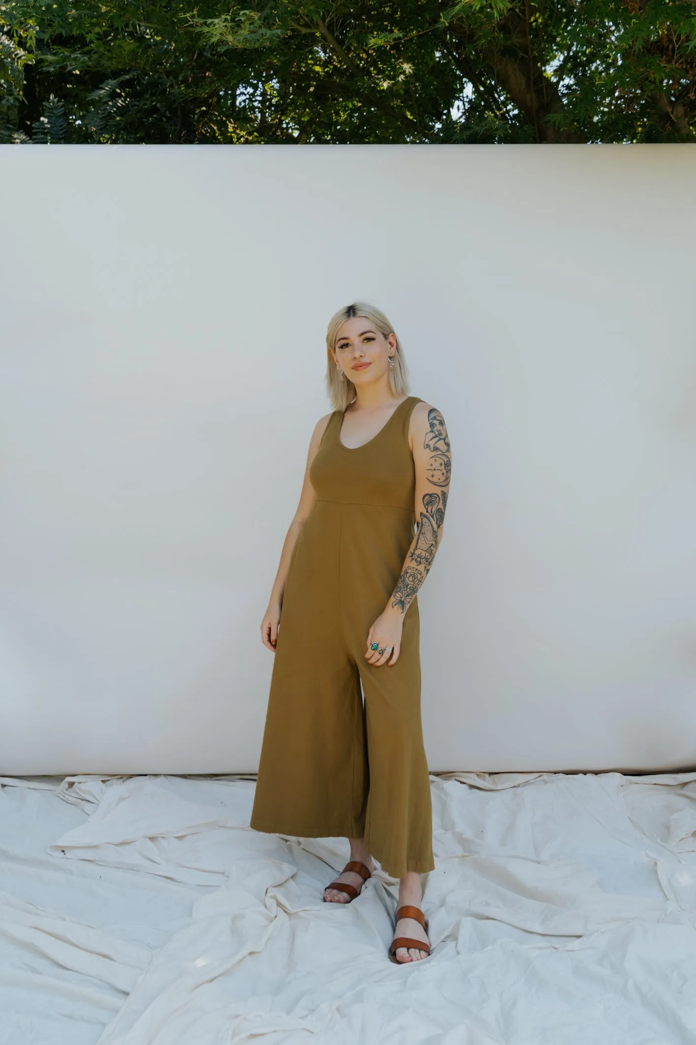 SAMPLE SALE | Lakeside Wide Leg Jumpsuit - Antique Bronze