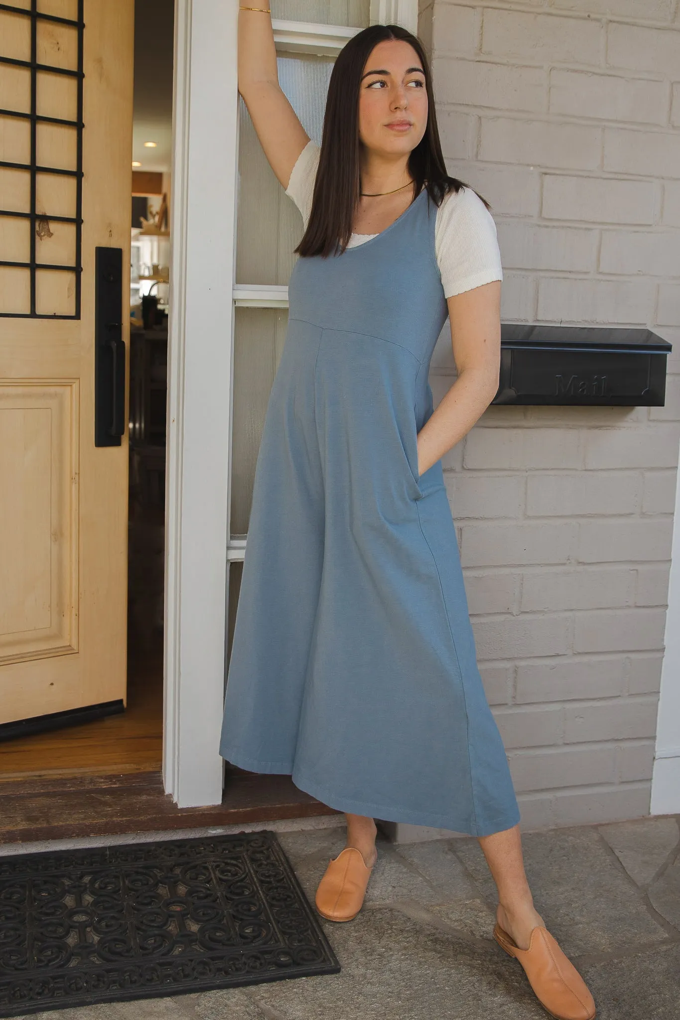 SAMPLE SALE | Lakeside Wide Leg Jumpsuit - Dusty Blue