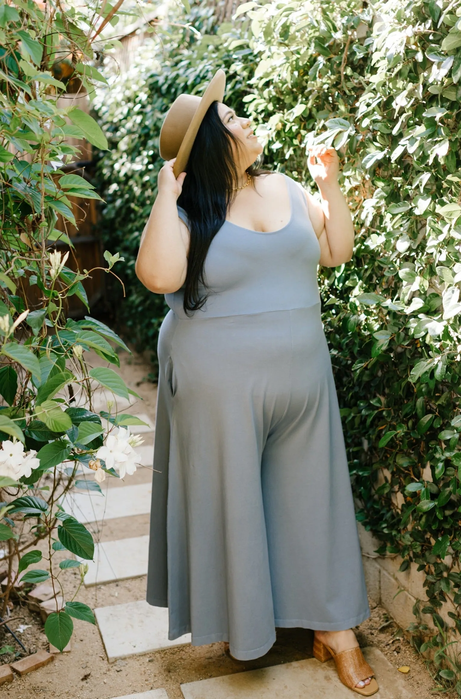 SAMPLE SALE | Lakeside Wide Leg Jumpsuit - Dusty Blue