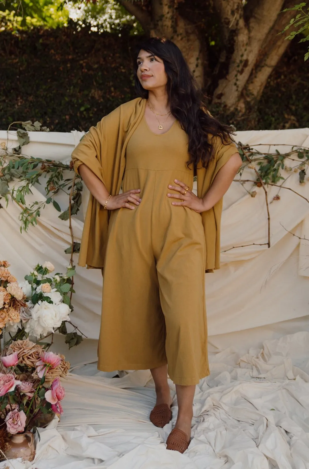 SAMPLE SALE | Lakeside Wide Leg Jumpsuit - Ochre