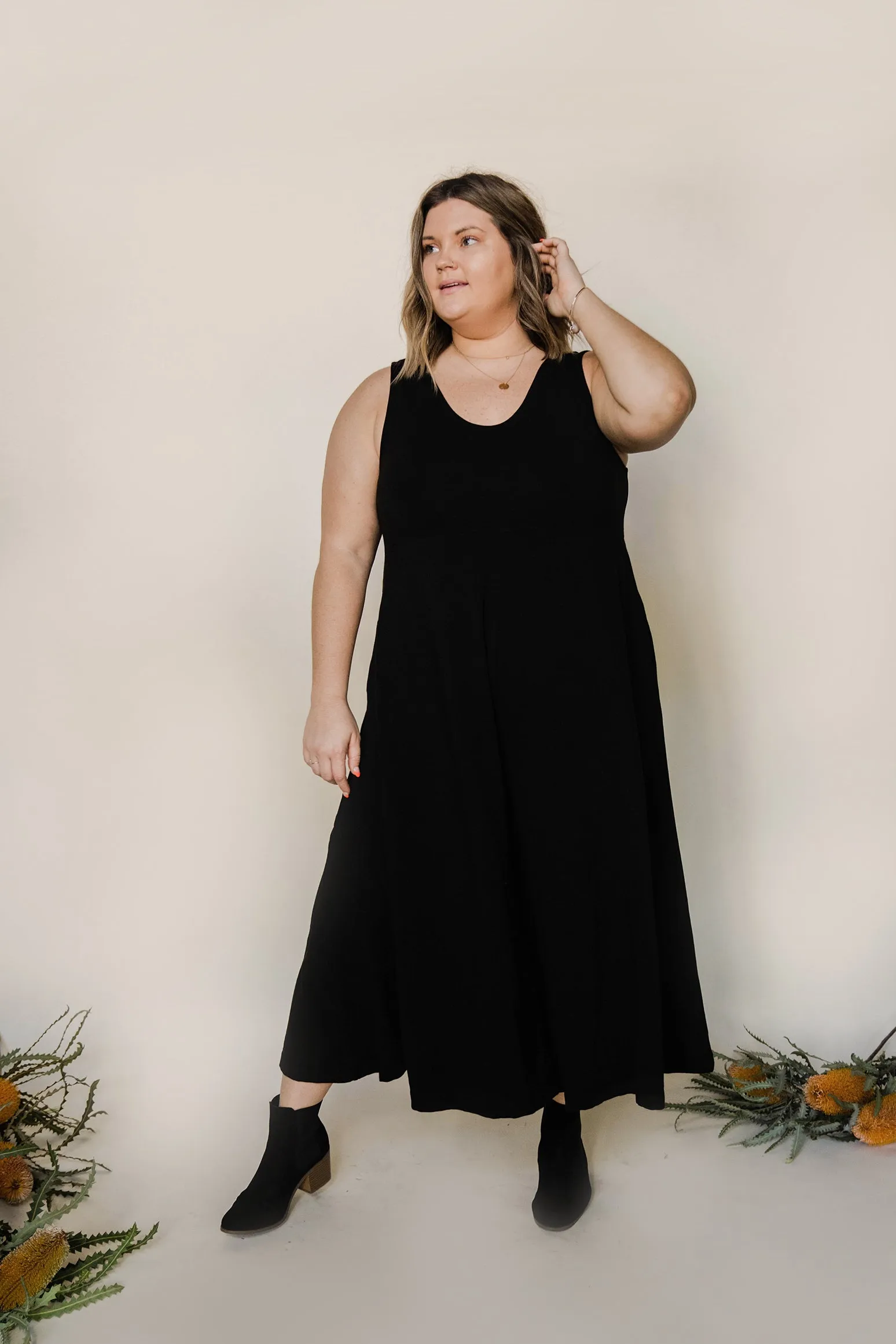 SAMPLE SALE | Lakeside Wide Leg Jumpsuit - True Black