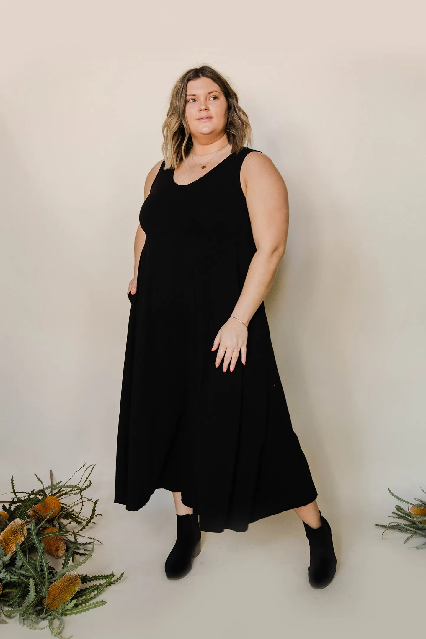 SAMPLE SALE | Lakeside Wide Leg Jumpsuit - True Black