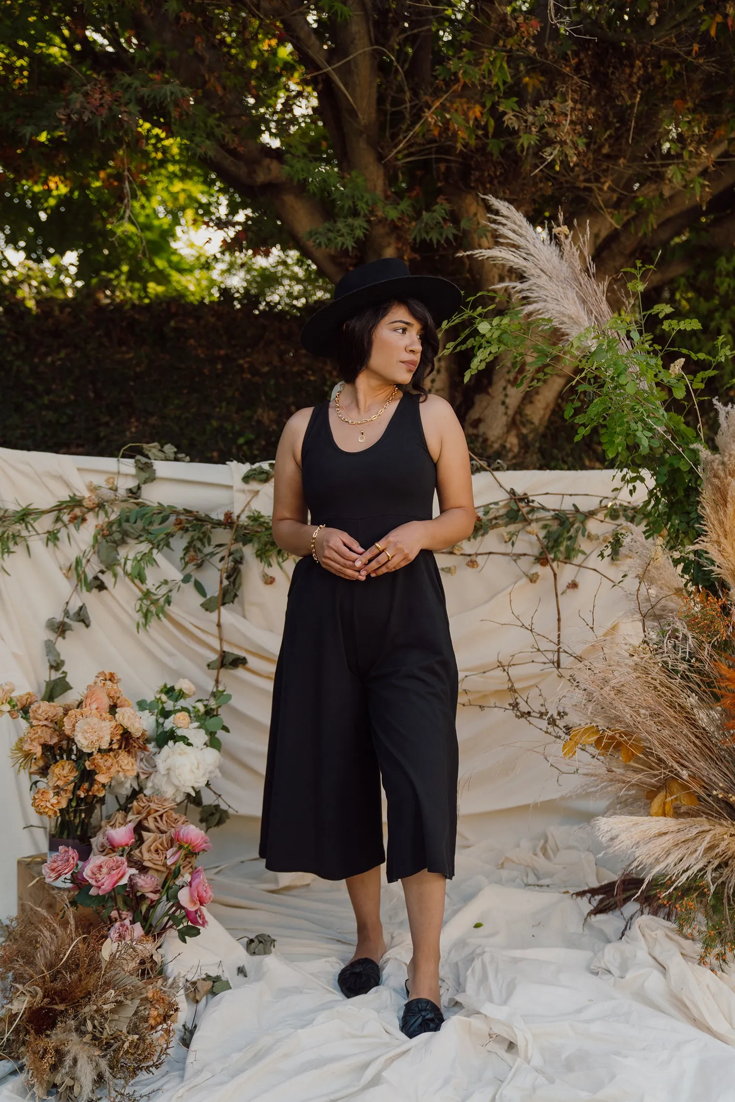 SAMPLE SALE | Lakeside Wide Leg Jumpsuit - True Black