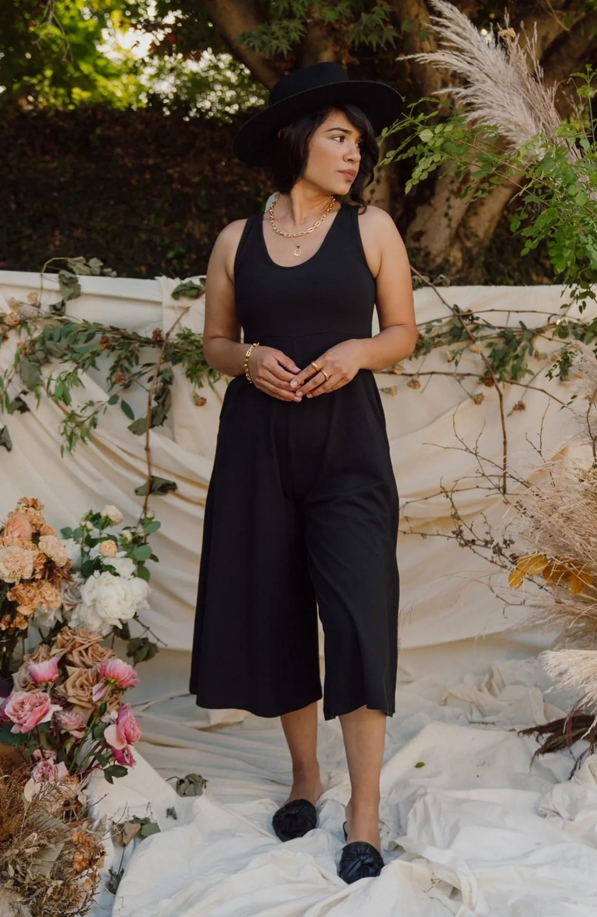 SAMPLE SALE | Lakeside Wide Leg Jumpsuit - True Black