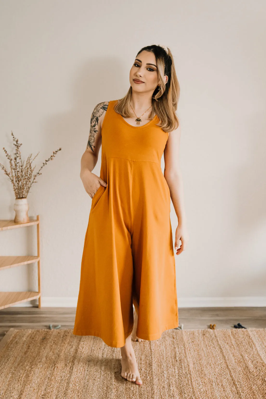 SAMPLE SALE | Lakeside Wide Leg Jumpsuit - Turmeric