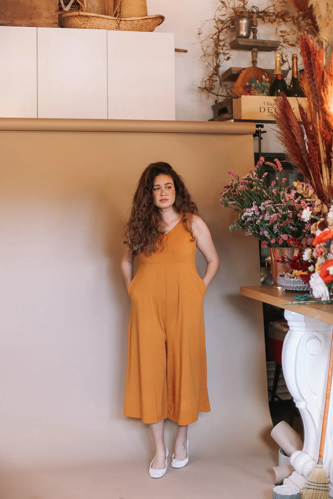 SAMPLE SALE | Lakeside Wide Leg Jumpsuit - Turmeric