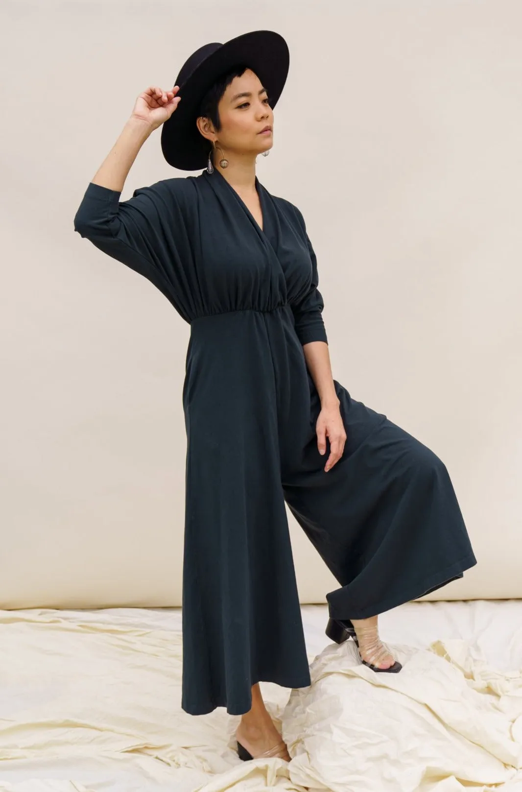 SAMPLE SALE | Sedona Dolman Sleeve Jumpsuit - Black Forest