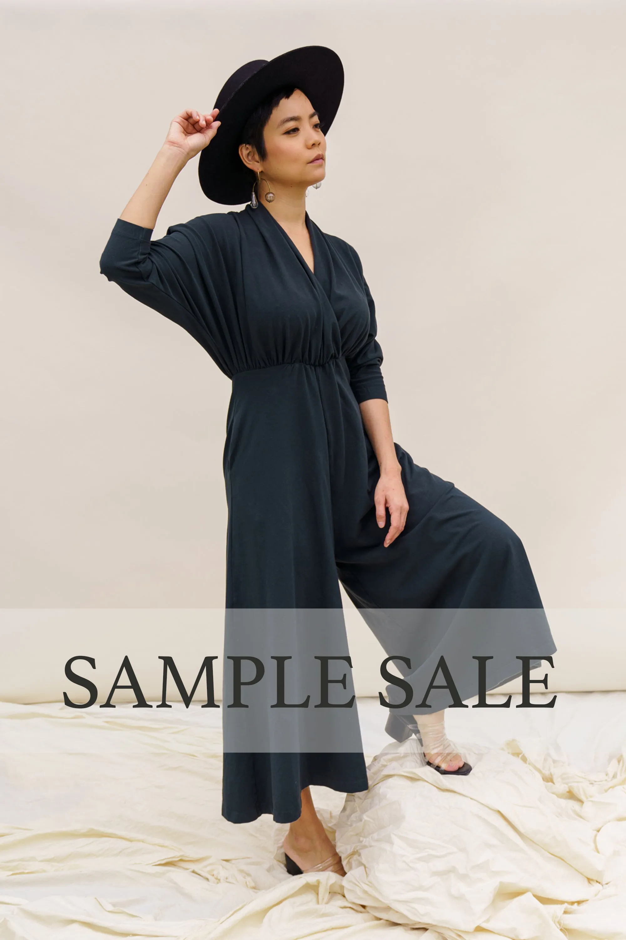 SAMPLE SALE | Sedona Dolman Sleeve Jumpsuit - Black Forest