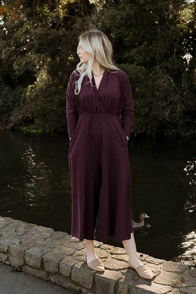 SAMPLE SALE | Sedona Dolman Sleeve Jumpsuit - Maroon