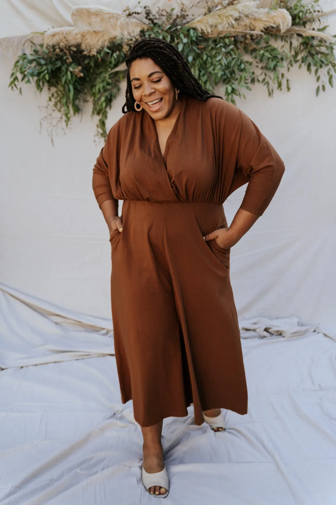 SAMPLE SALE | Sedona Dolman Sleeve Jumpsuit - Saddle Brown