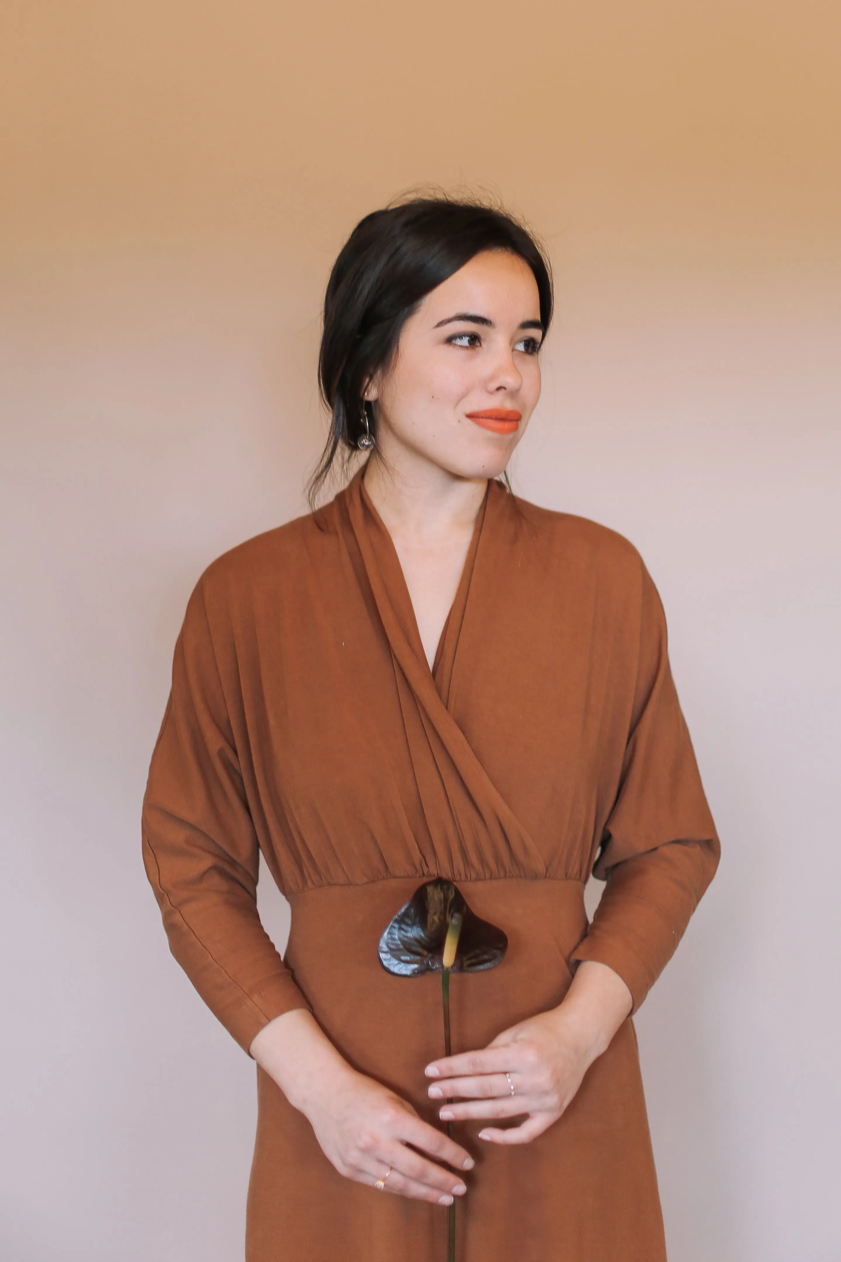 SAMPLE SALE | Sedona Dolman Sleeve Jumpsuit - Saddle Brown