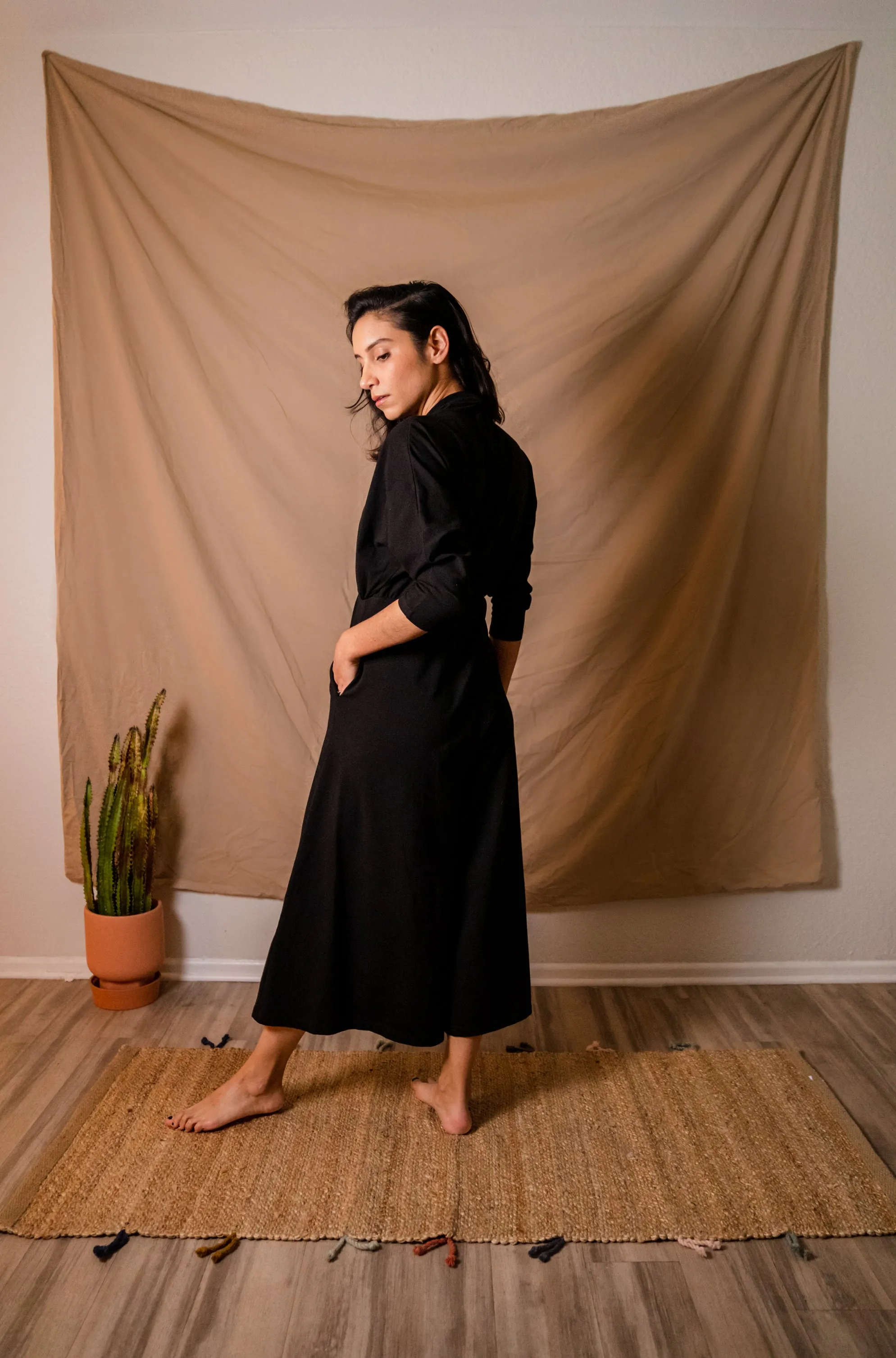 SAMPLE SALE | Sedona Dolman Sleeve Jumpsuit - True Black