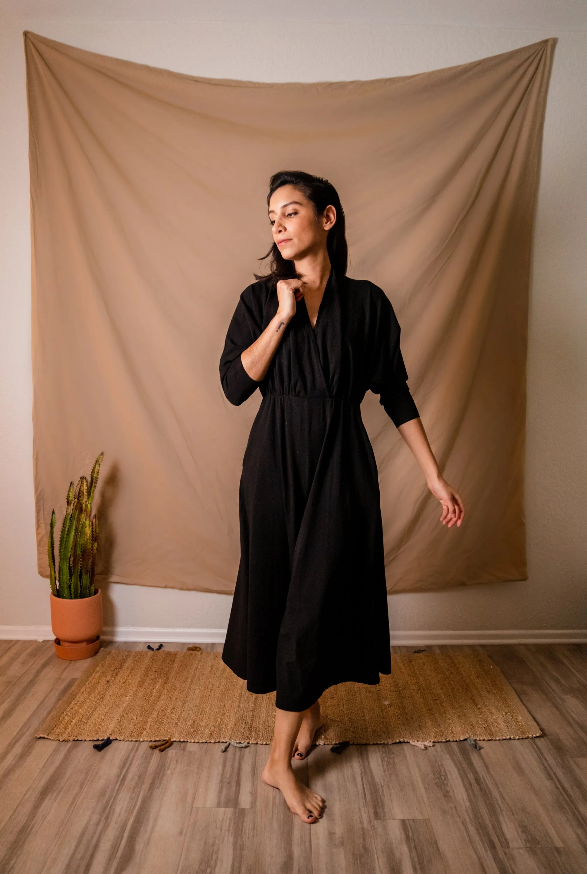 SAMPLE SALE | Sedona Dolman Sleeve Jumpsuit - True Black