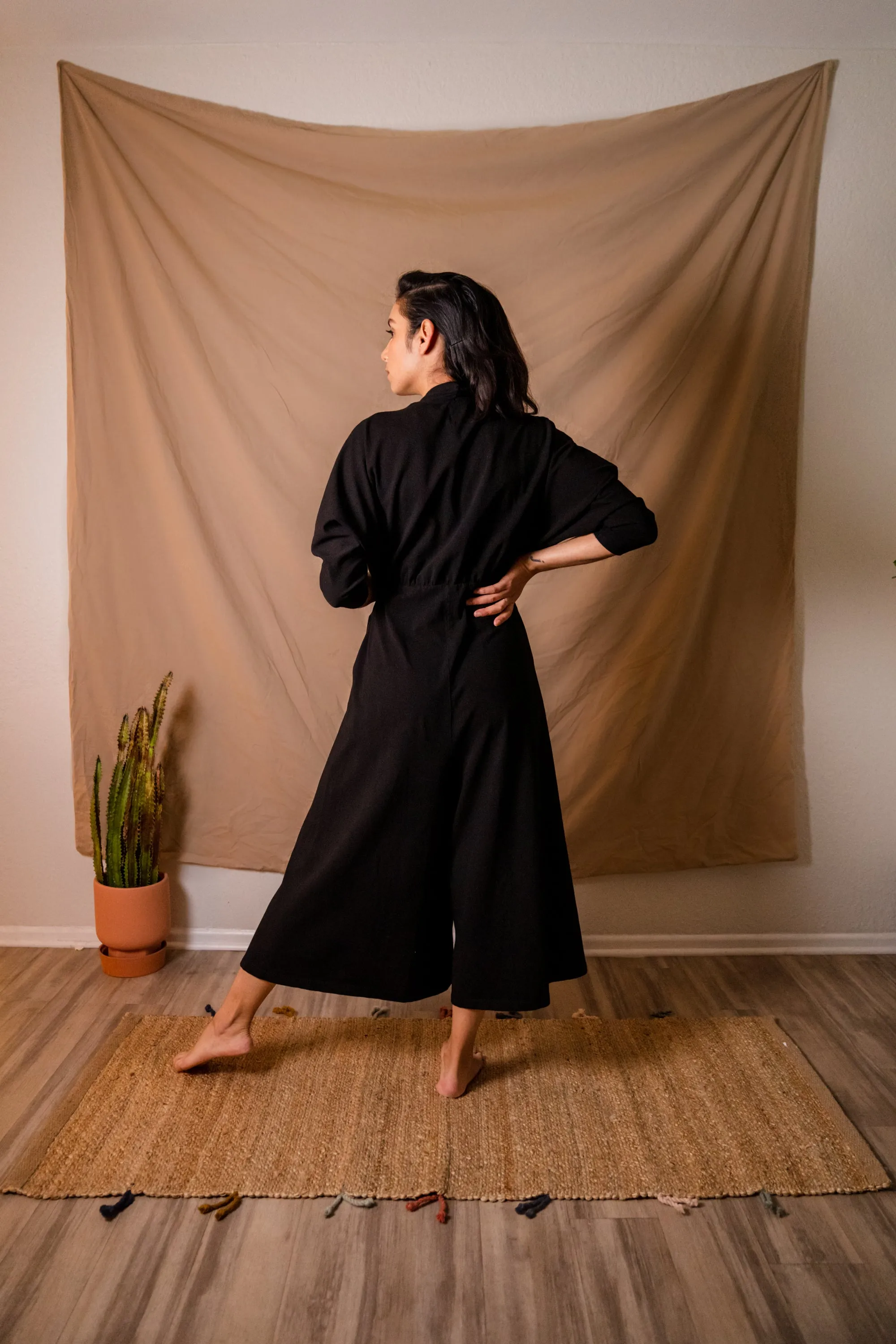 SAMPLE SALE | Sedona Dolman Sleeve Jumpsuit - True Black