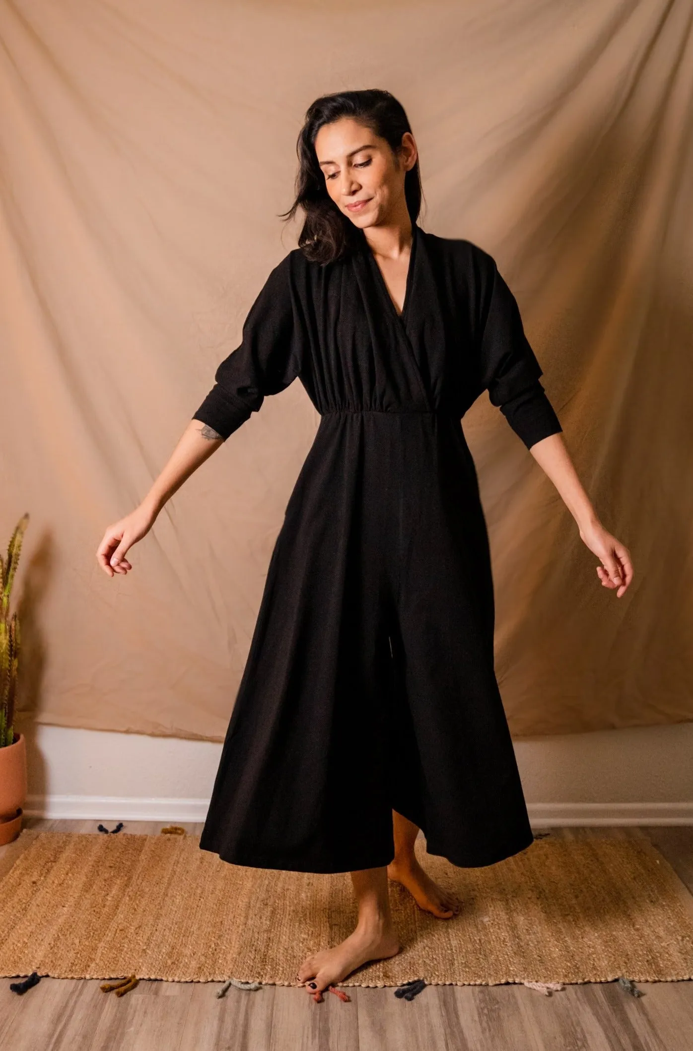 SAMPLE SALE | Sedona Dolman Sleeve Jumpsuit - True Black