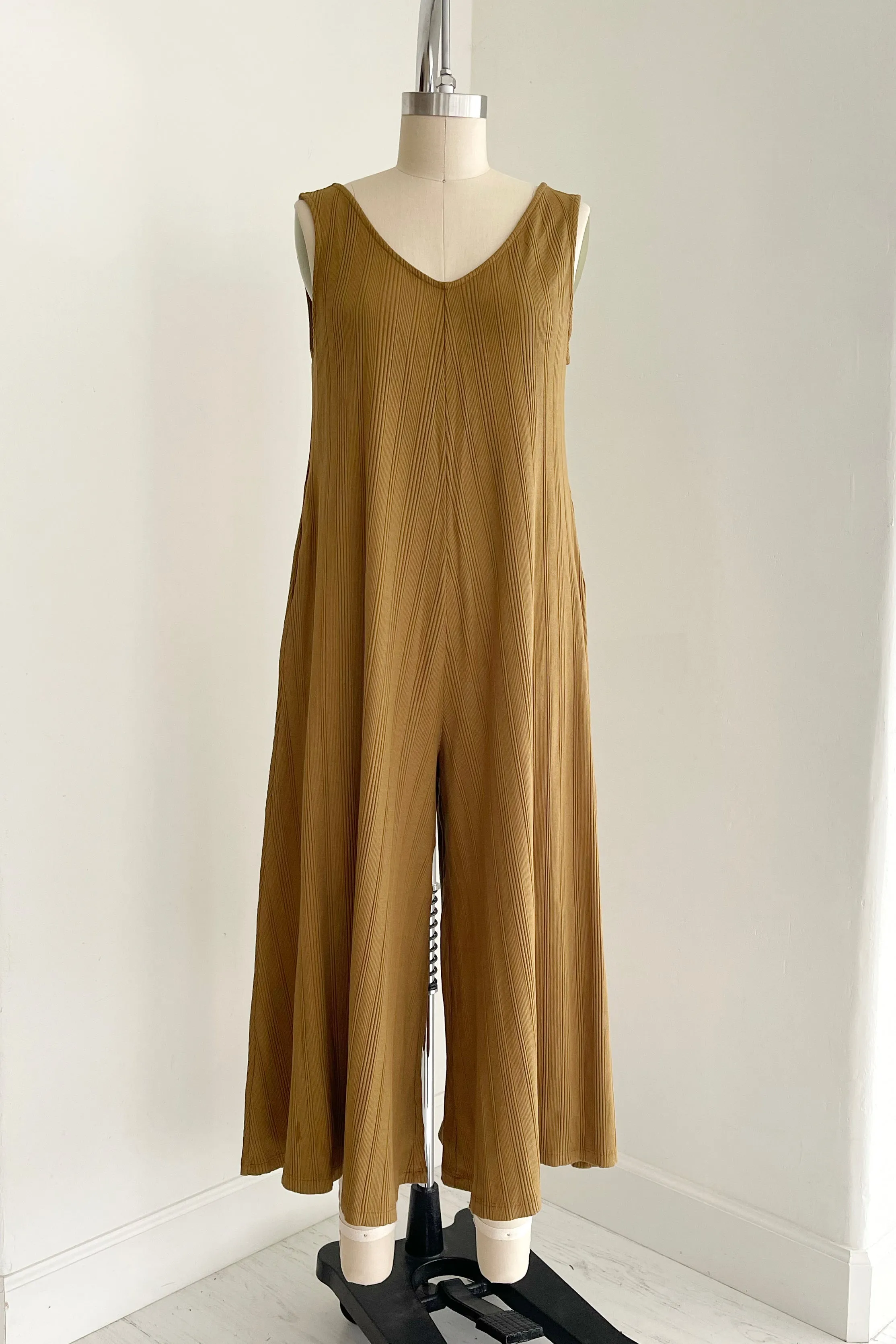 SAMPLE SALE | Willow Wide Rib Jumpsuit - Antique Bronze