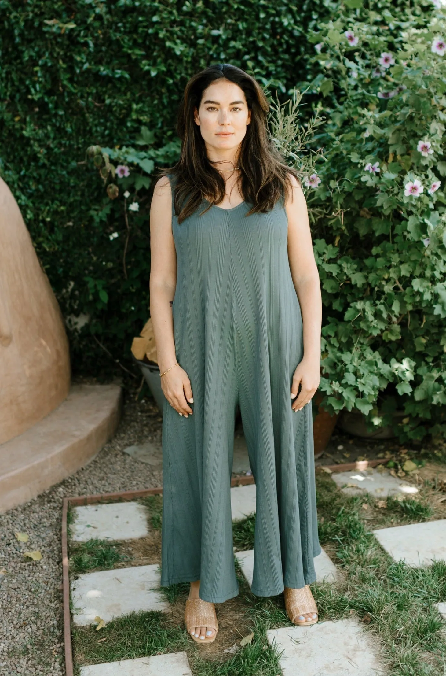 SAMPLE SALE | Willow Wide Rib Jumpsuit - Meadow