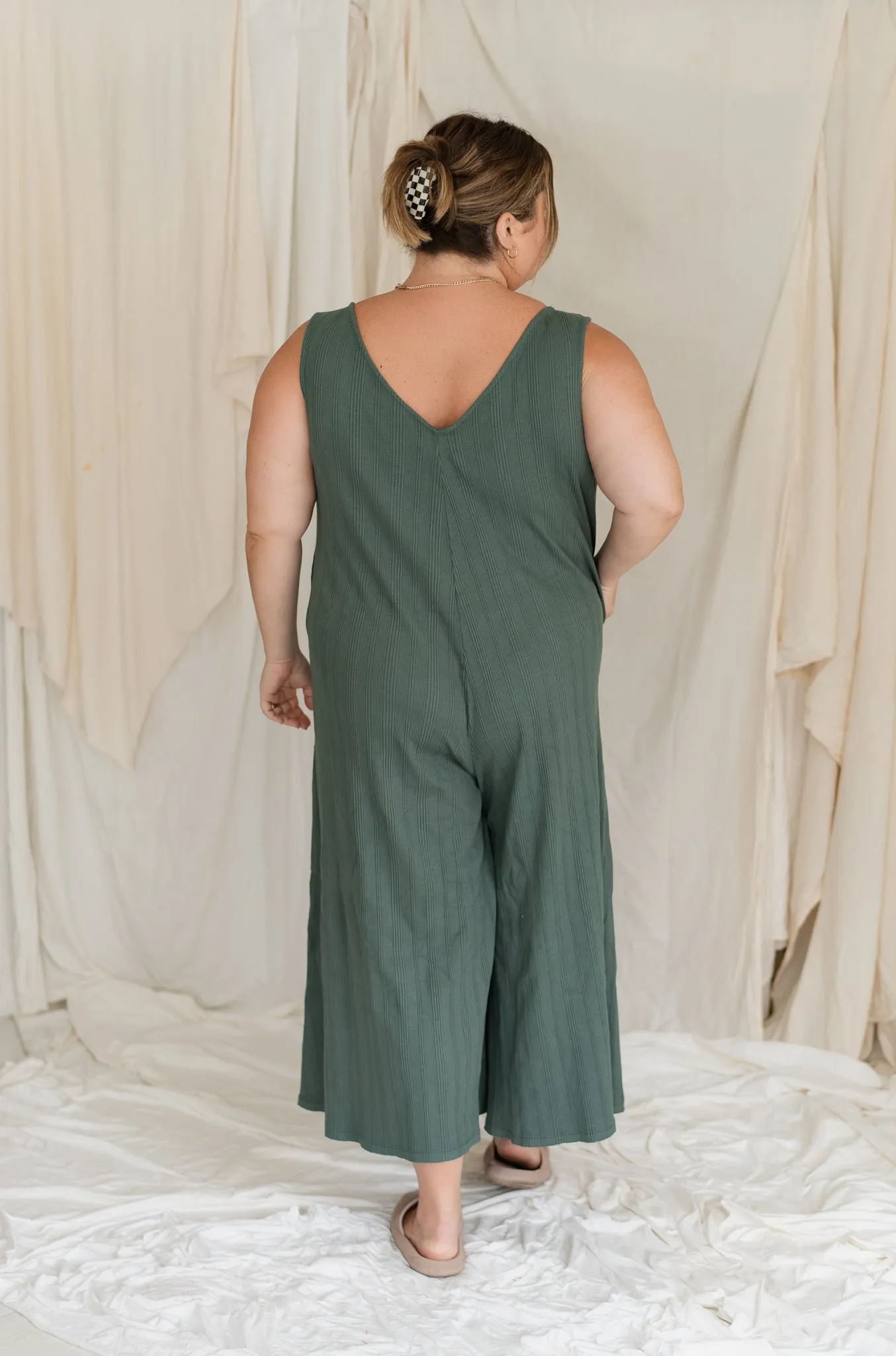 SAMPLE SALE | Willow Wide Rib Jumpsuit - Meadow