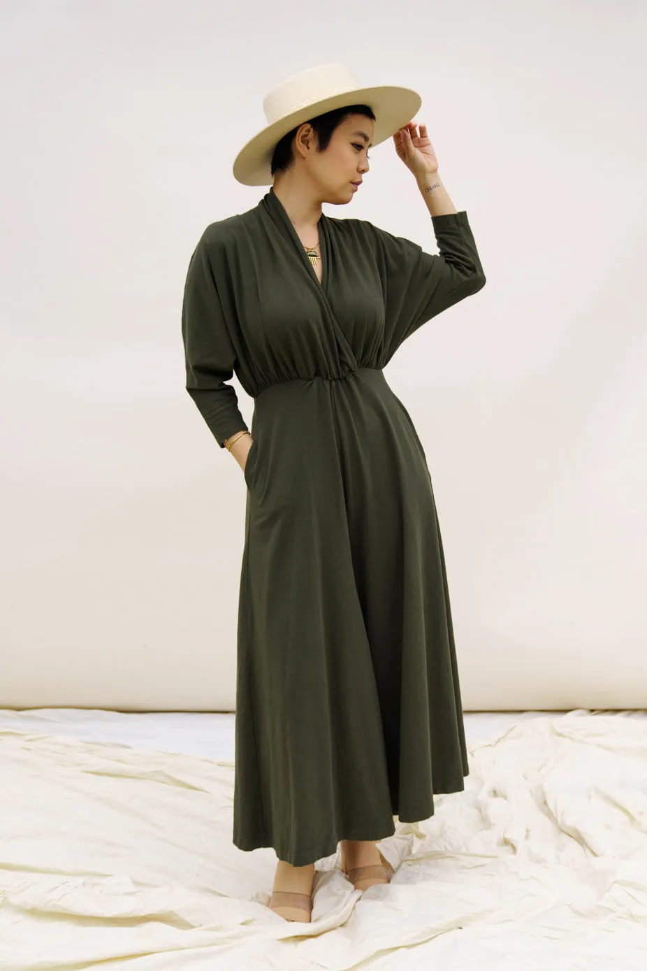 Sedona Dolman Sleeve Jumpsuit - Dark Moss