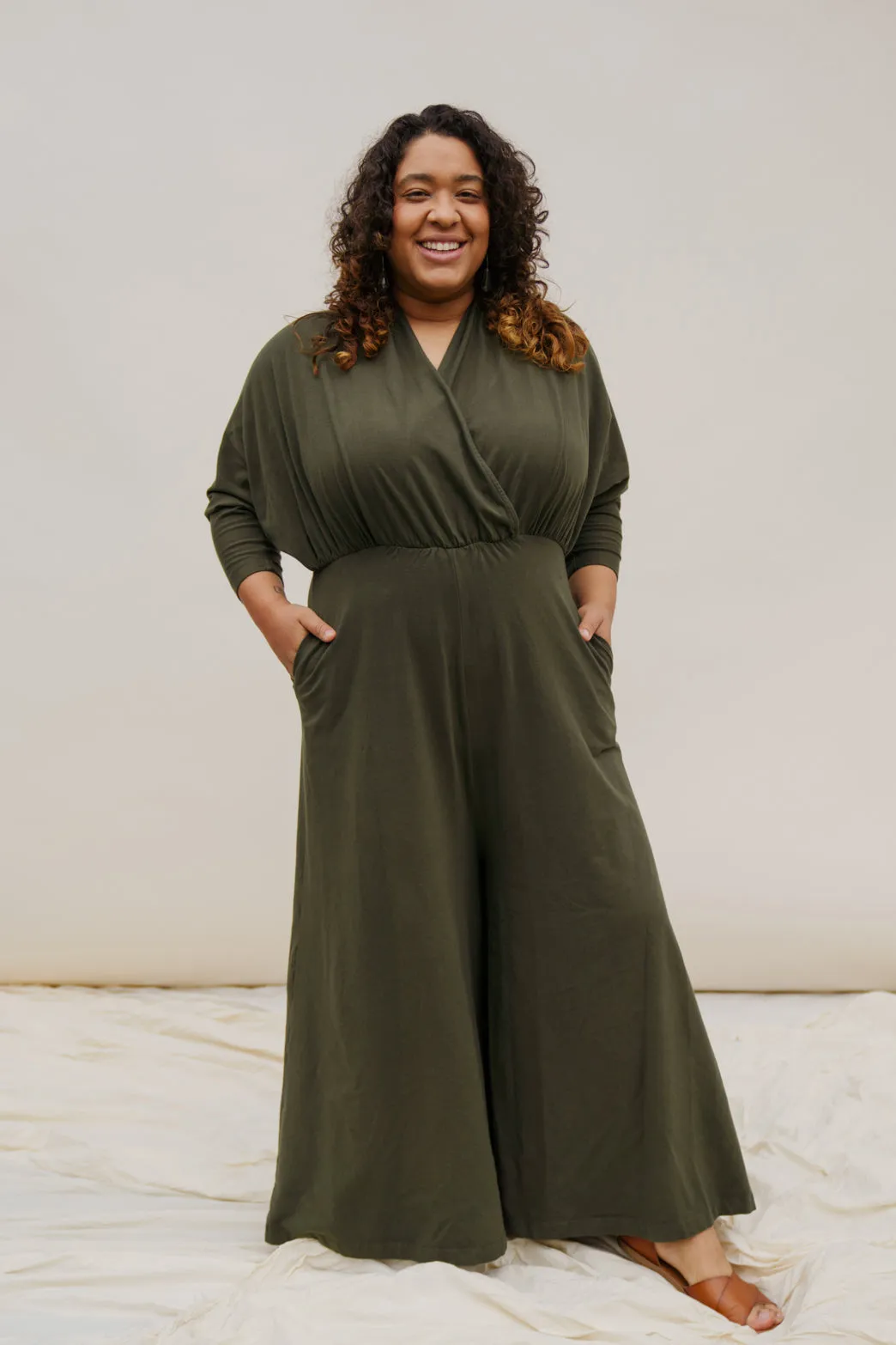 Sedona Dolman Sleeve Jumpsuit - Dark Moss