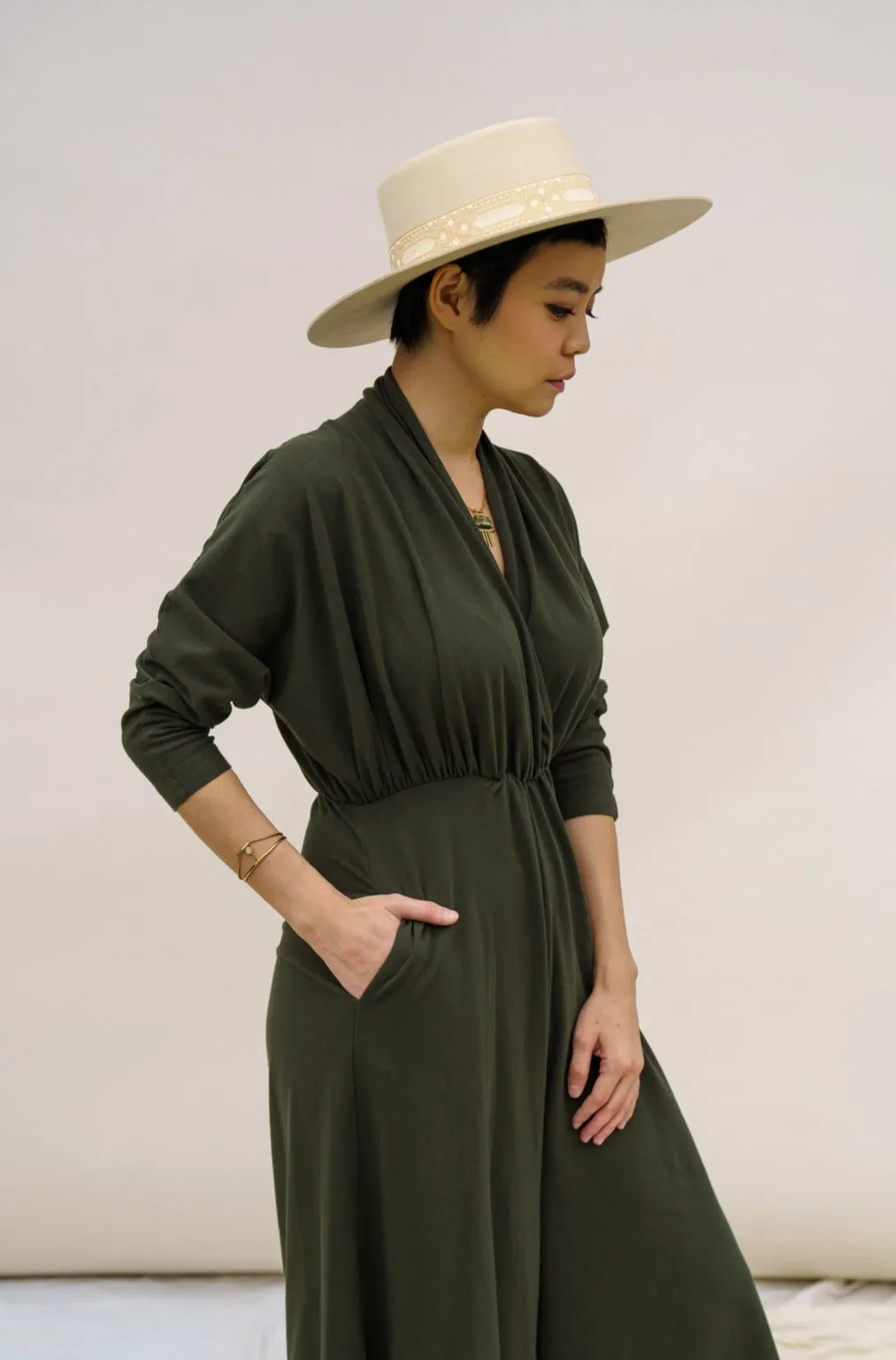 Sedona Dolman Sleeve Jumpsuit - Dark Moss