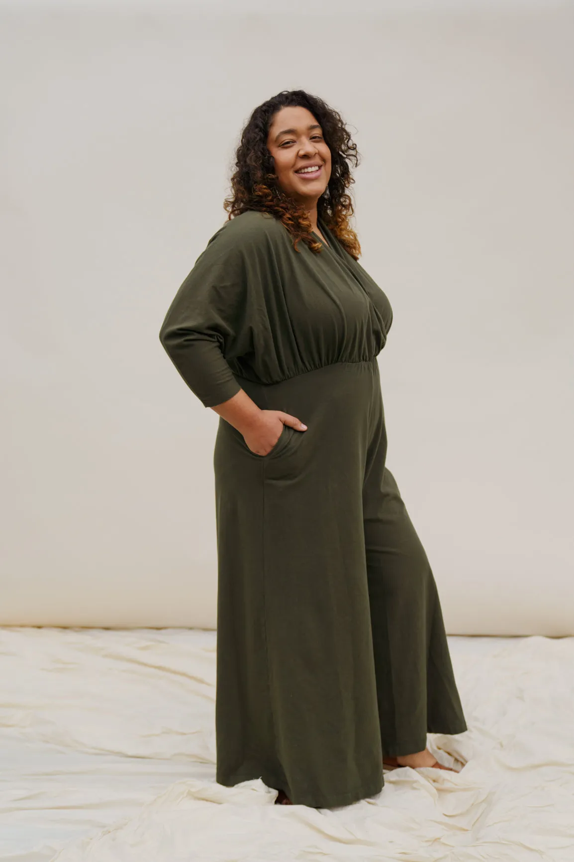 Sedona Dolman Sleeve Jumpsuit - Dark Moss