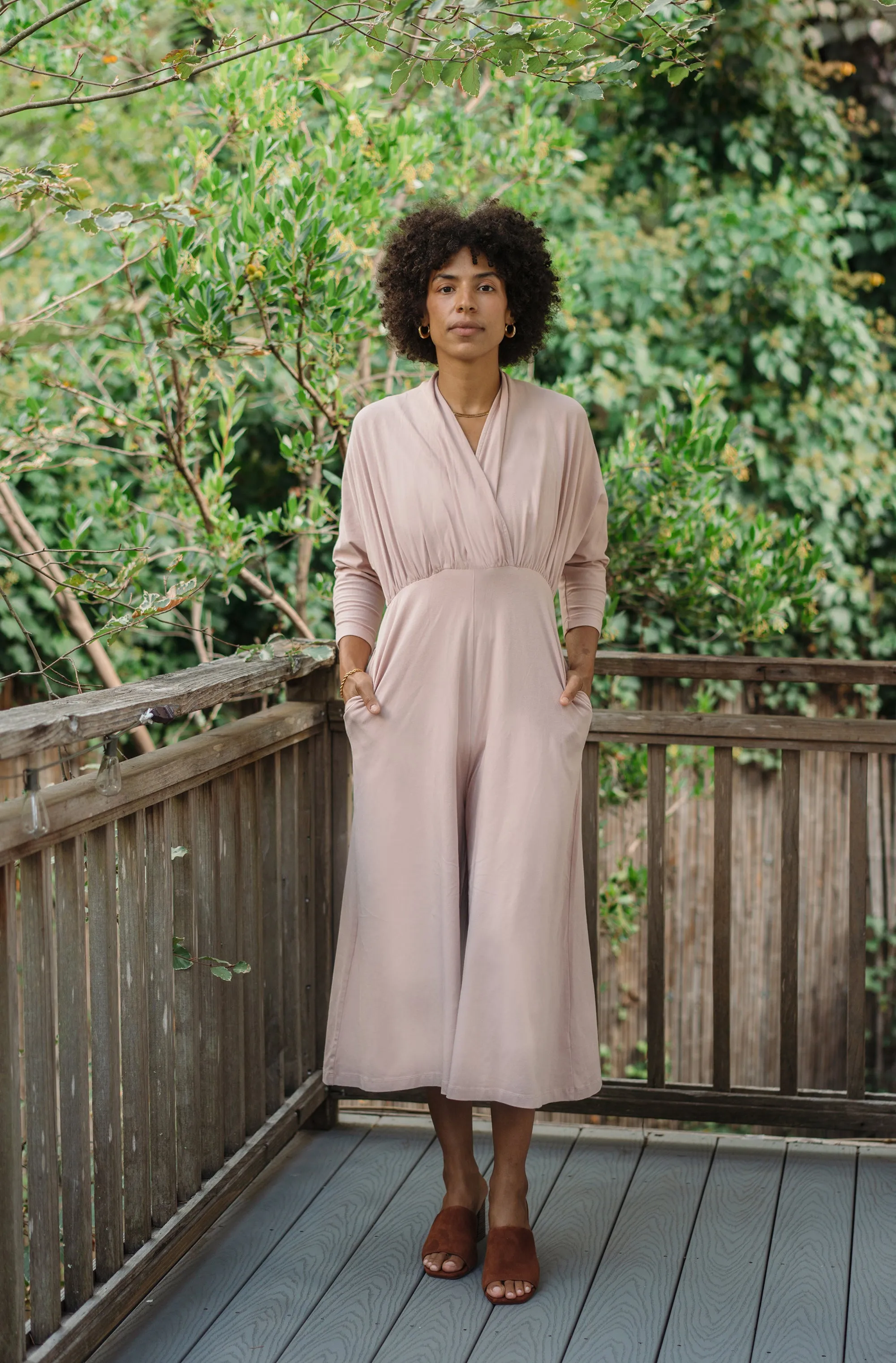 Sedona Dolman Sleeve Jumpsuit - Dusty Rose