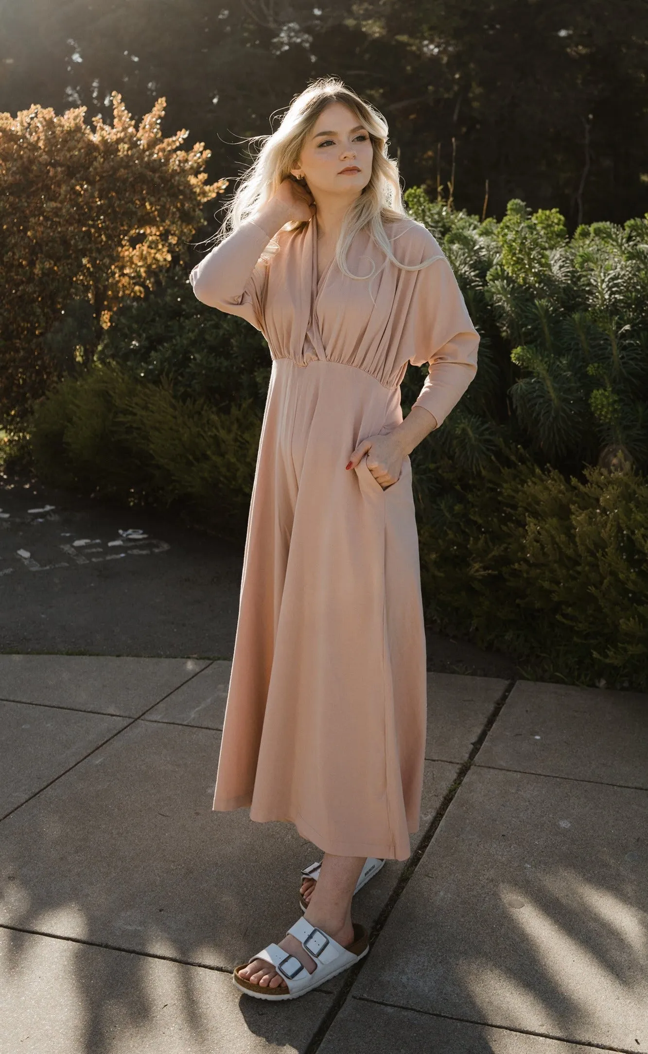 Sedona Dolman Sleeve Jumpsuit - Dusty Rose