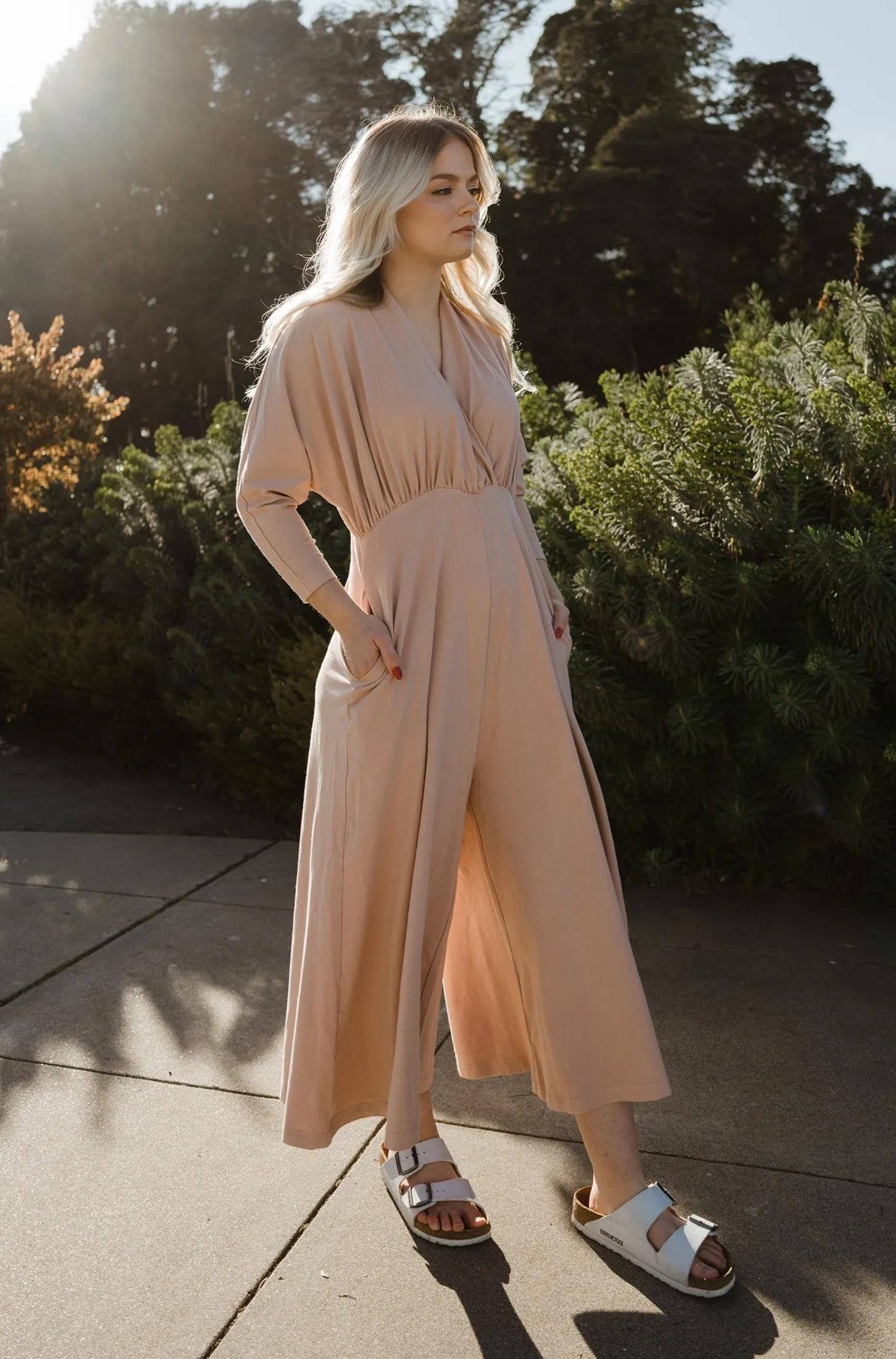 Sedona Dolman Sleeve Jumpsuit - Dusty Rose