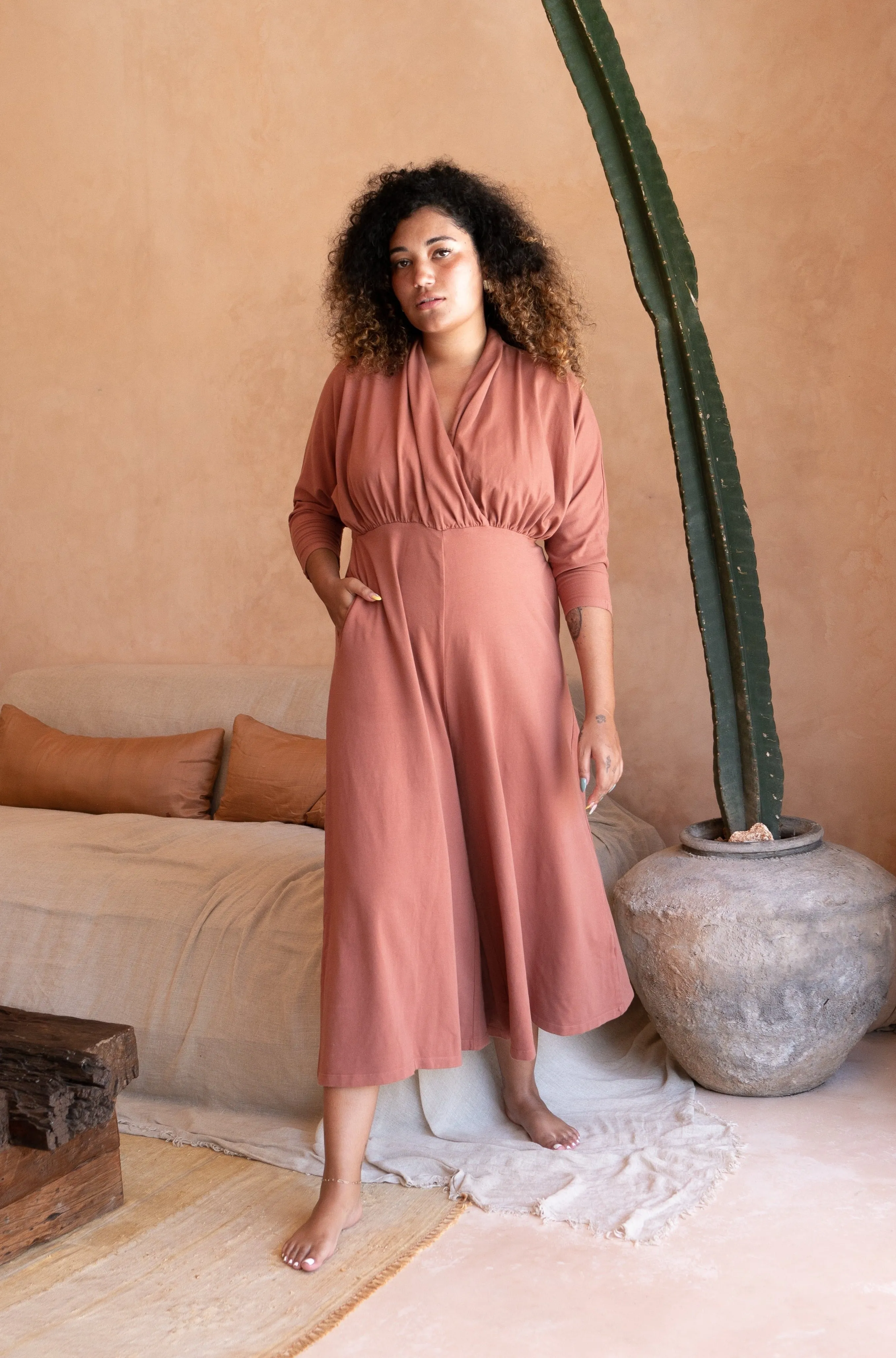 Sedona Dolman Sleeve Jumpsuit - Rosewood