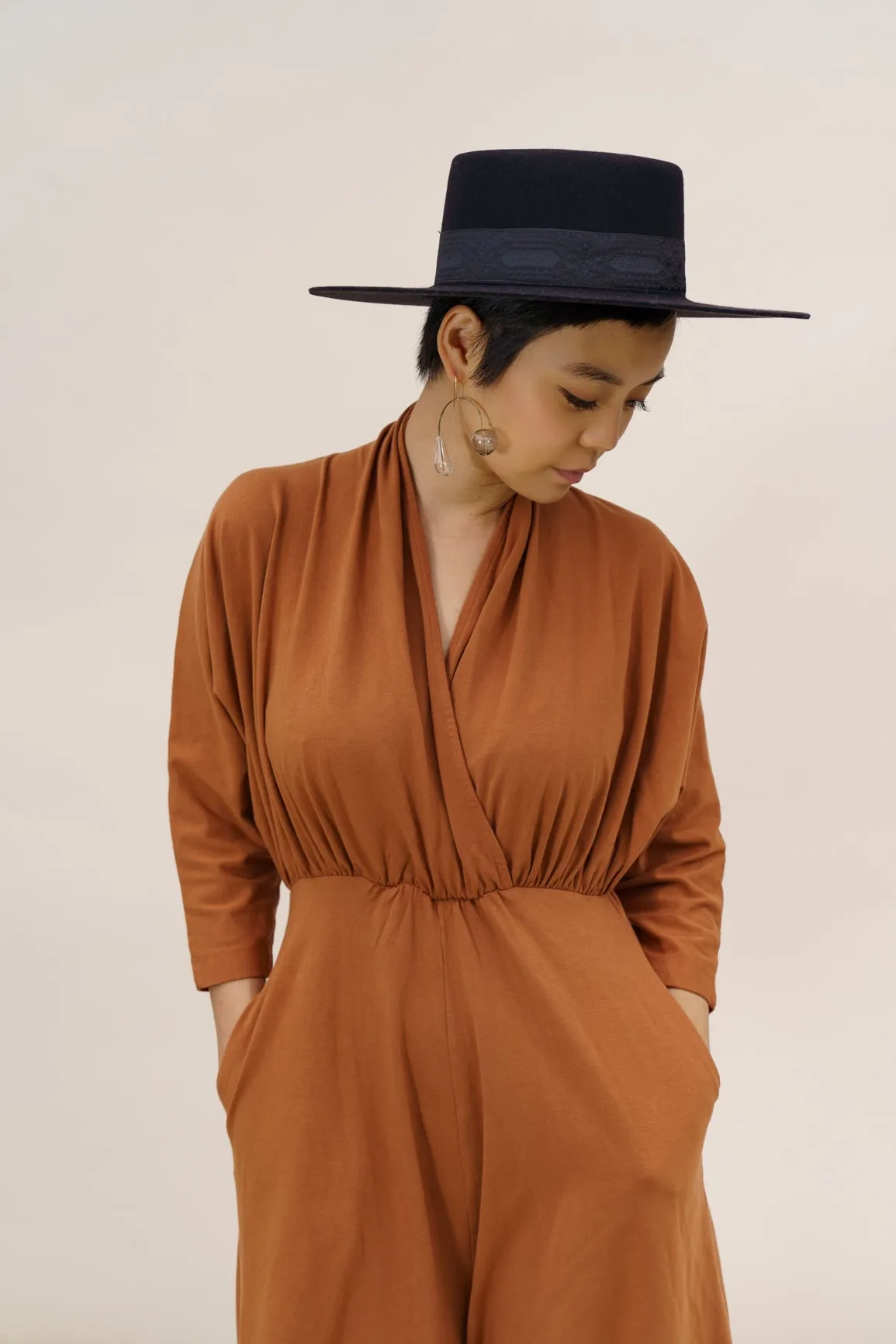 Sedona Dolman Sleeve Jumpsuit - Saddle Brown