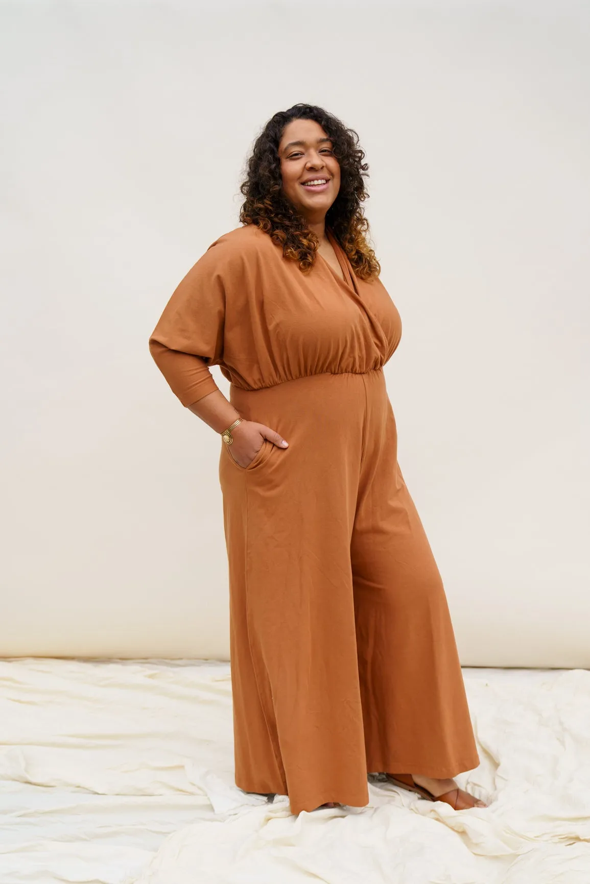 Sedona Dolman Sleeve Jumpsuit - Saddle Brown