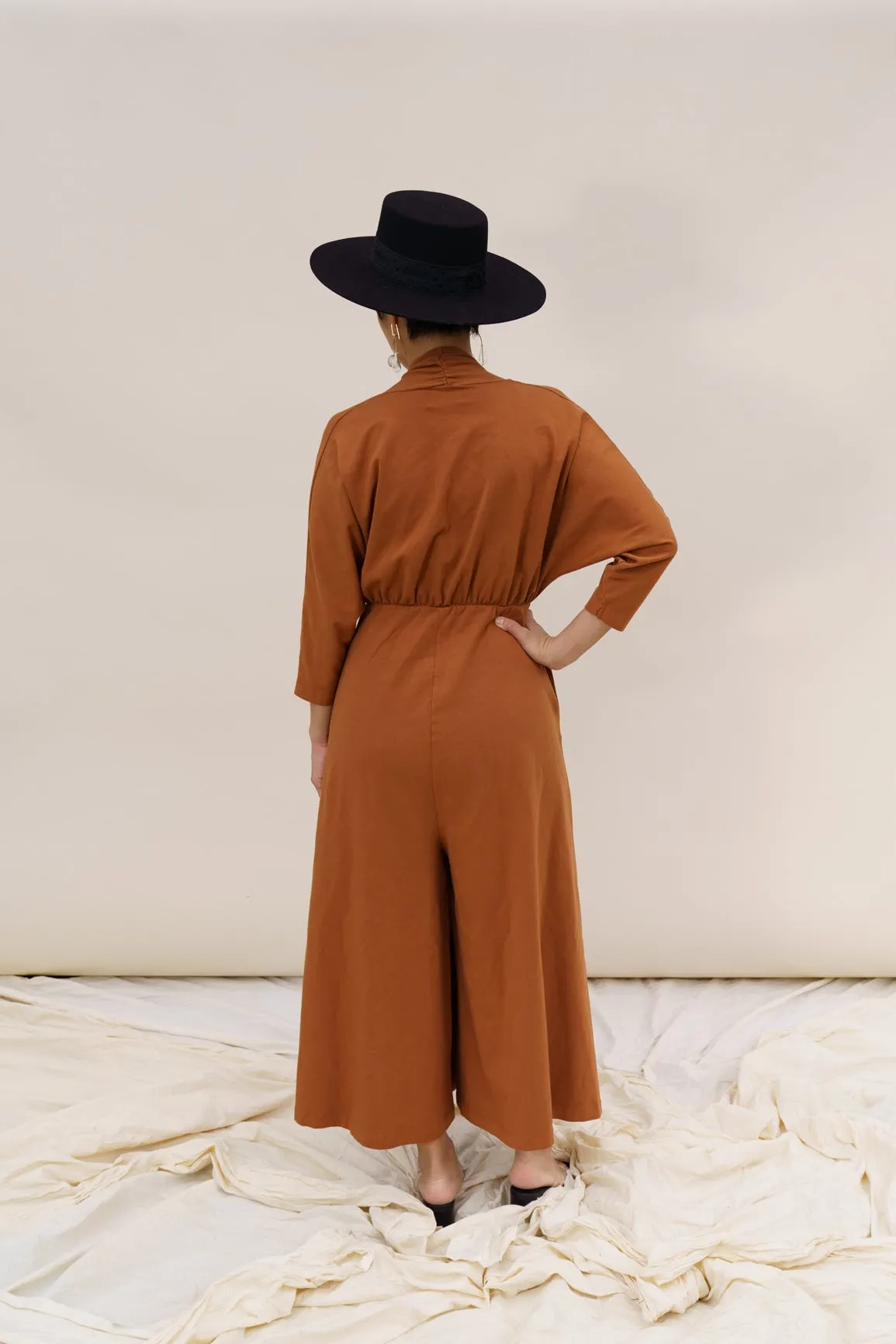 Sedona Dolman Sleeve Jumpsuit - Saddle Brown