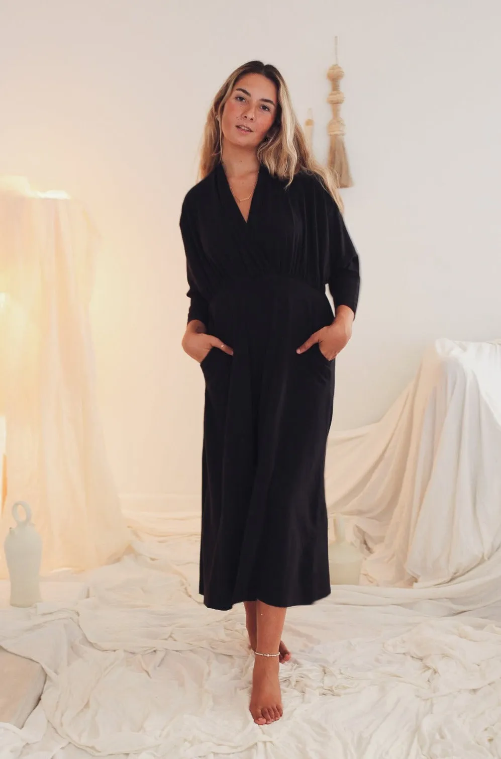 Sedona Dolman Sleeve Jumpsuit - True Black